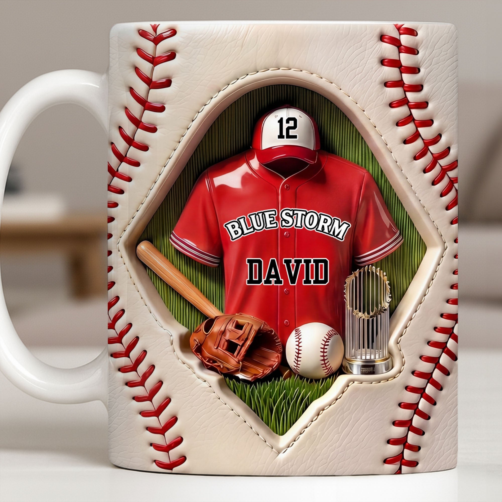 Personalized 3D Depth Effect Mug Custom Name Coffee Gift for Dad Edge-to-edge Mug GradoCreations