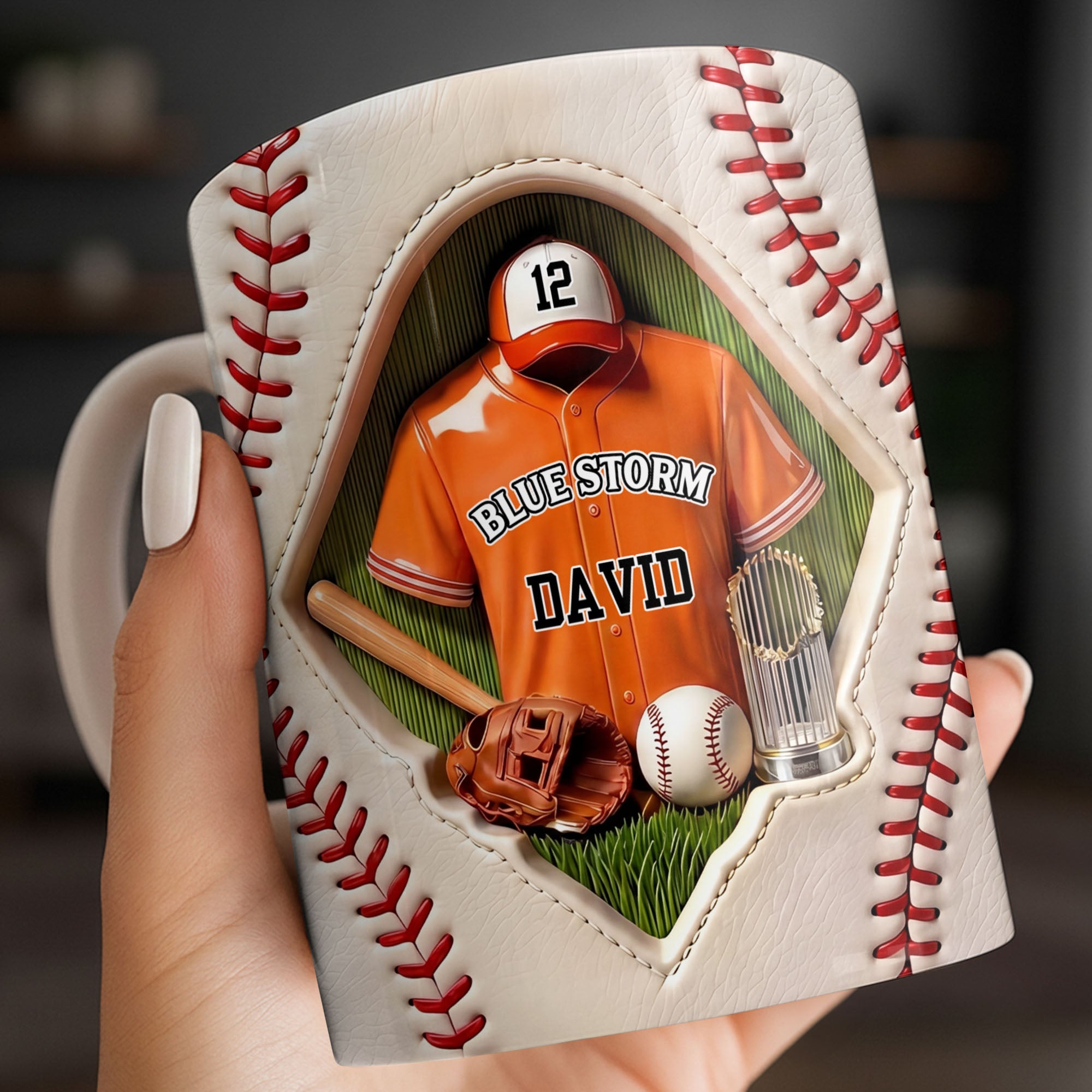 Personalized 3D Depth Effect Mug Custom Name Coffee Gift for Dad Edge-to-edge Mug GradoCreations