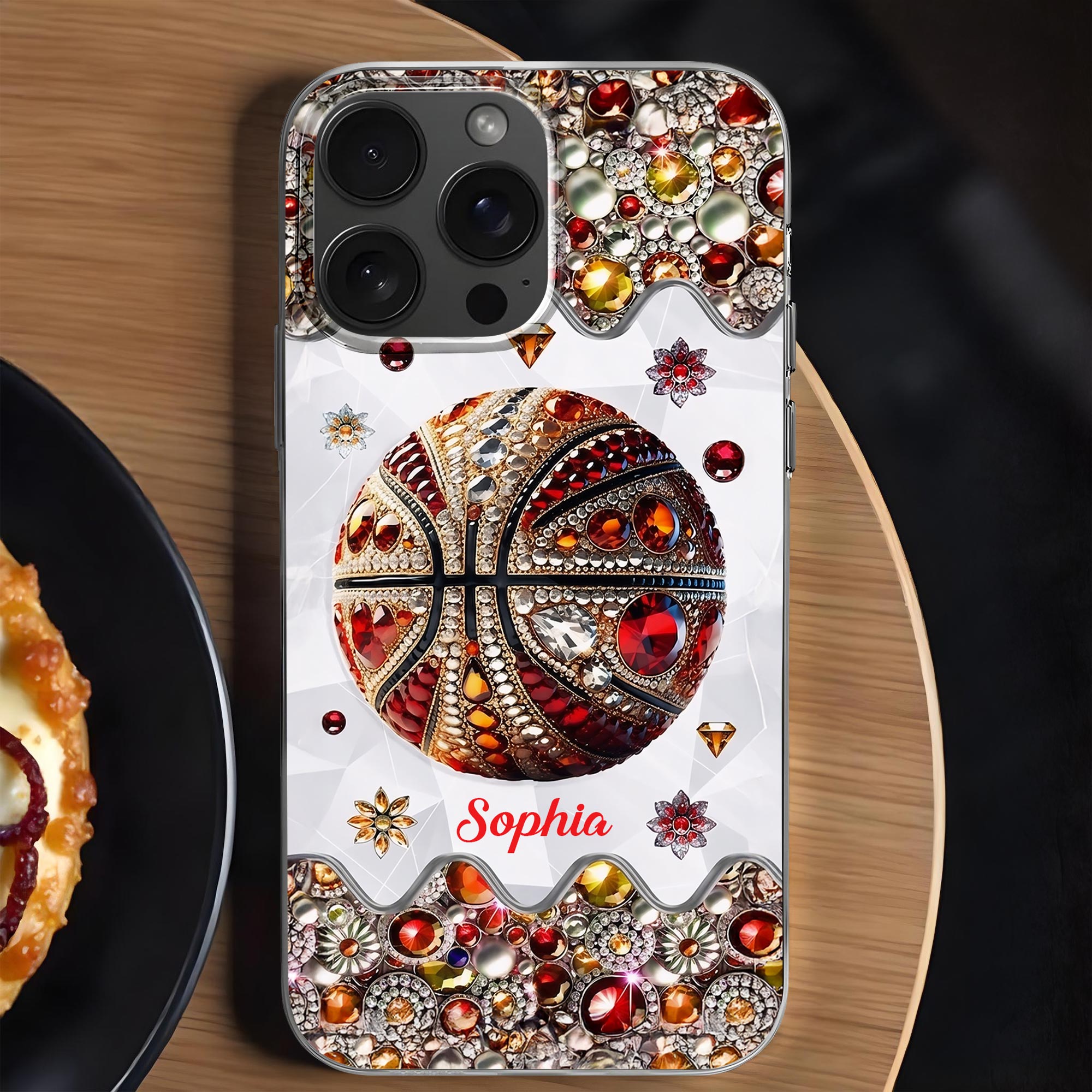 Personalized Clear Basketball Phone Case Custom Name Gift Clear Phone Case GradoCreations