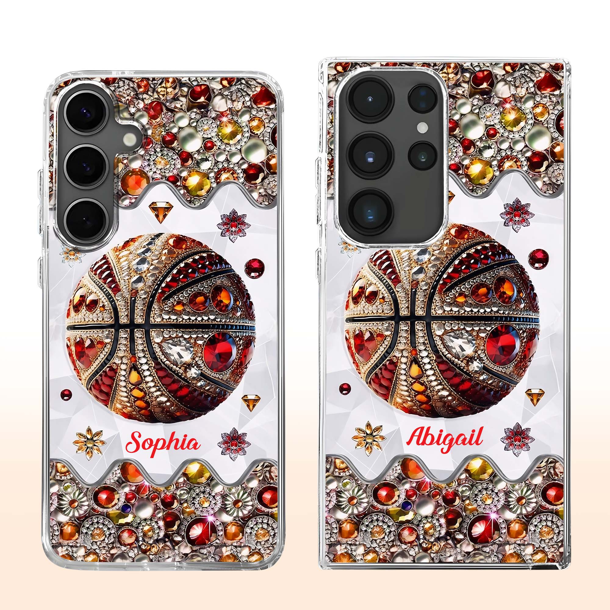 Personalized Clear Basketball Phone Case Custom Name Gift Clear Phone Case GradoCreations
