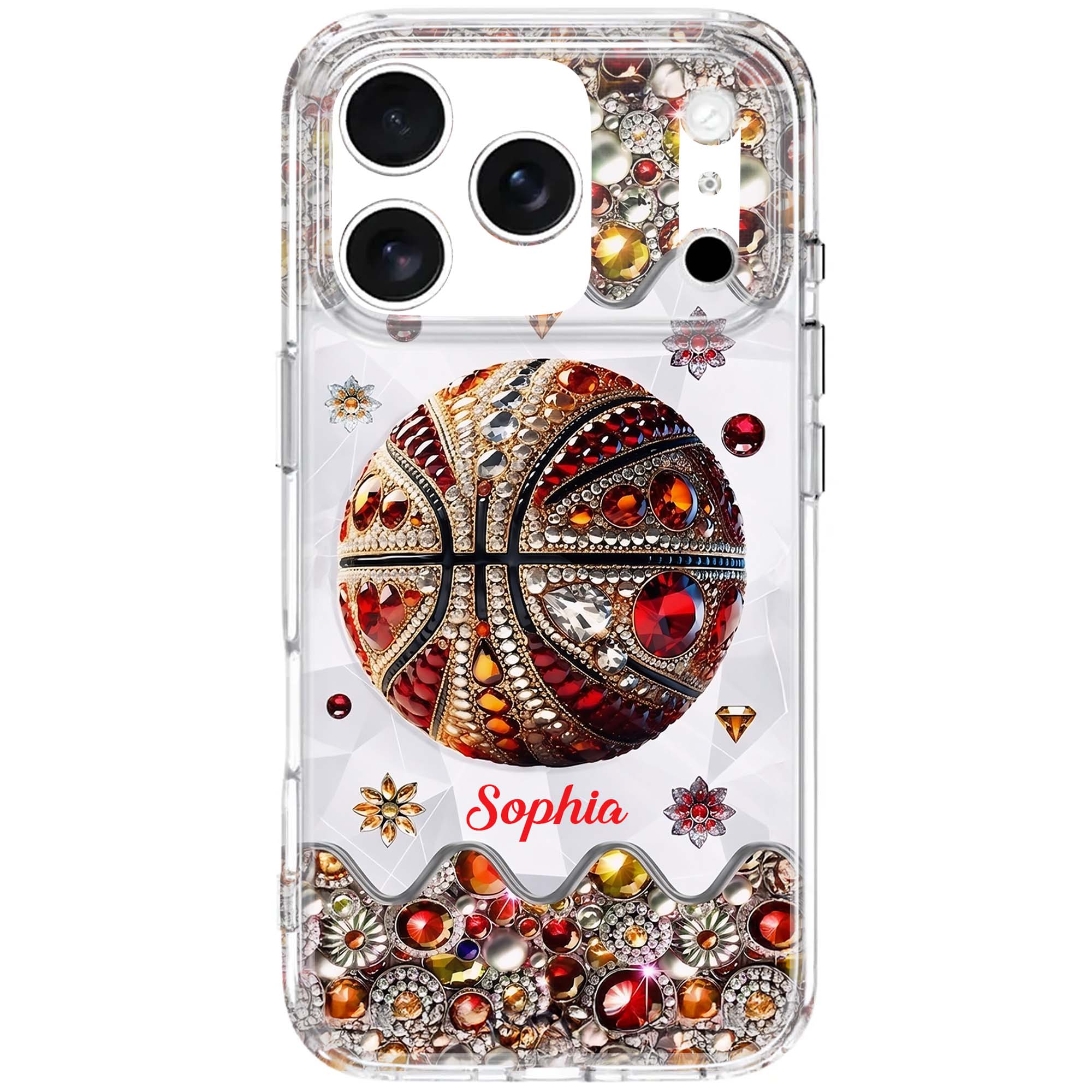 Personalized Clear Basketball Phone Case Custom Name Gift Clear Phone Case GradoCreations