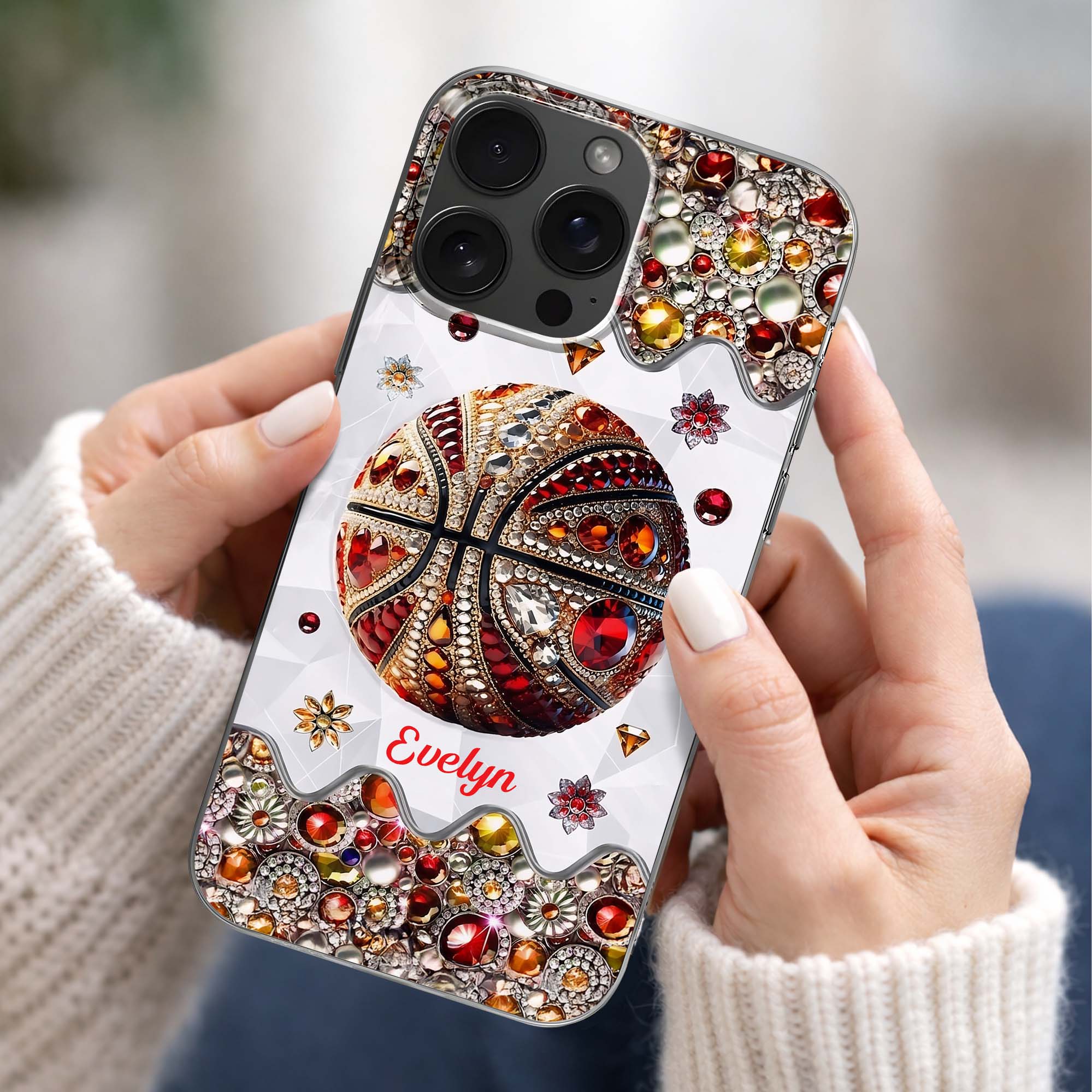 Personalized Clear Basketball Phone Case Custom Name Gift Clear Phone Case GradoCreations