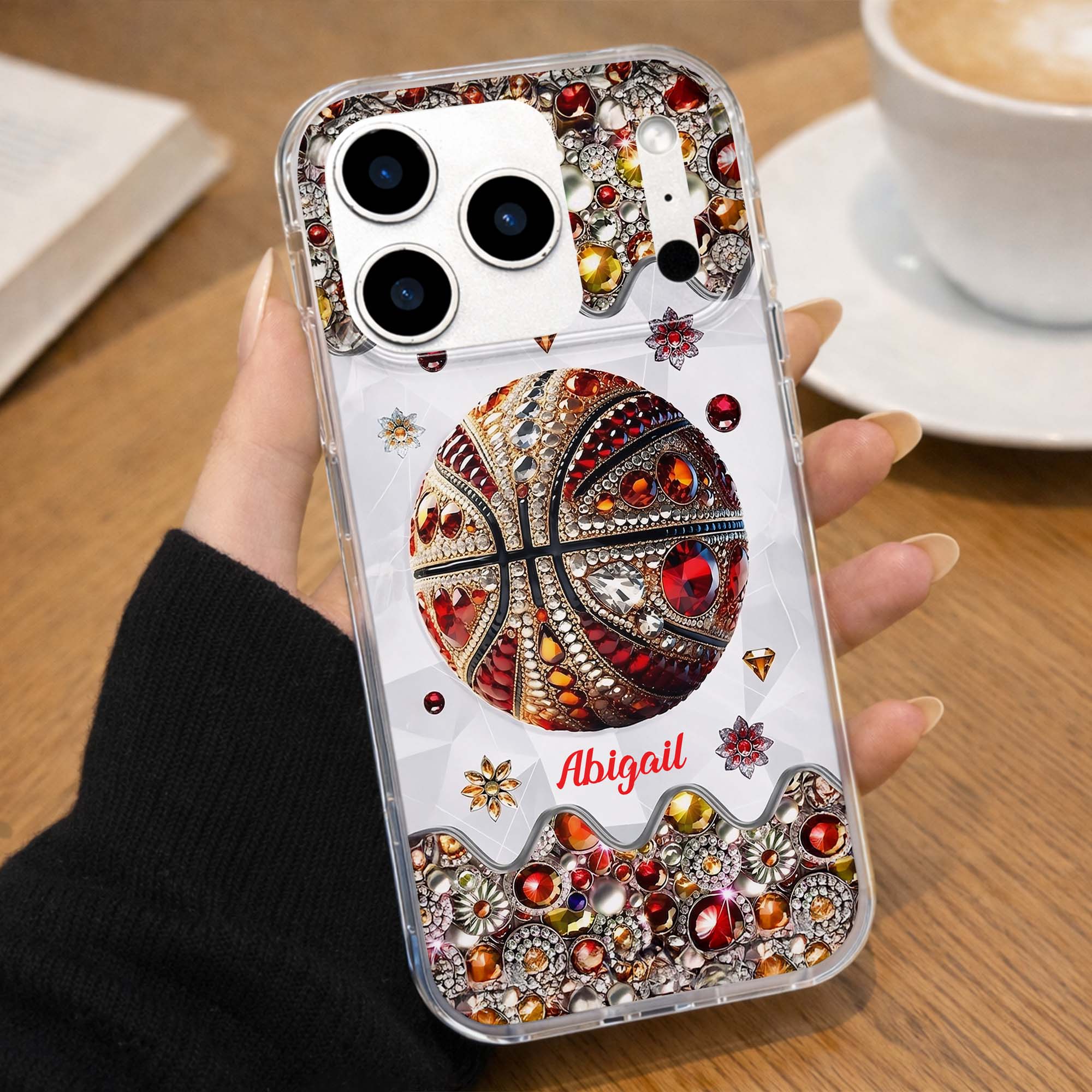Personalized Clear Basketball Phone Case Custom Name Gift Clear Phone Case GradoCreations