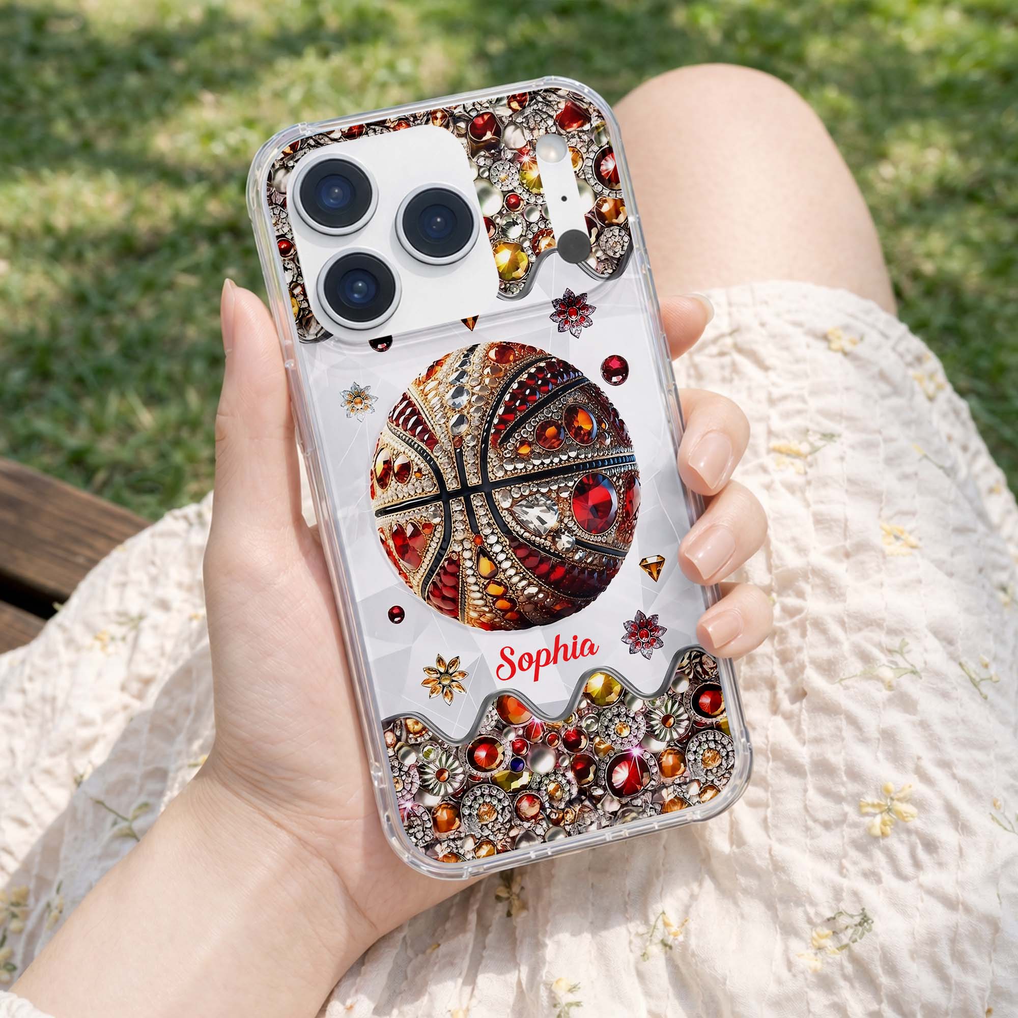 Personalized Clear Basketball Phone Case Custom Name Gift Clear Phone Case GradoCreations