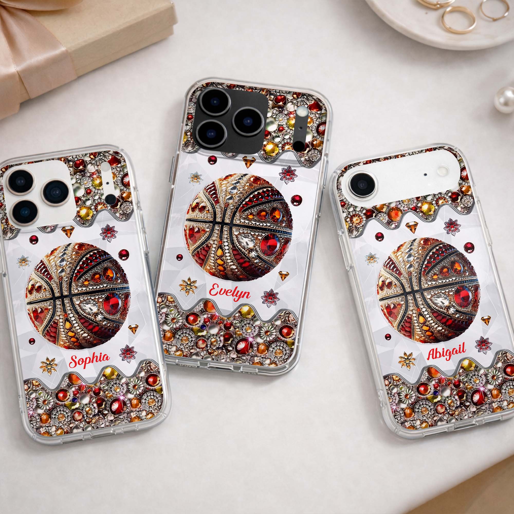 Personalized Clear Basketball Phone Case Custom Name Gift Clear Phone Case GradoCreations
