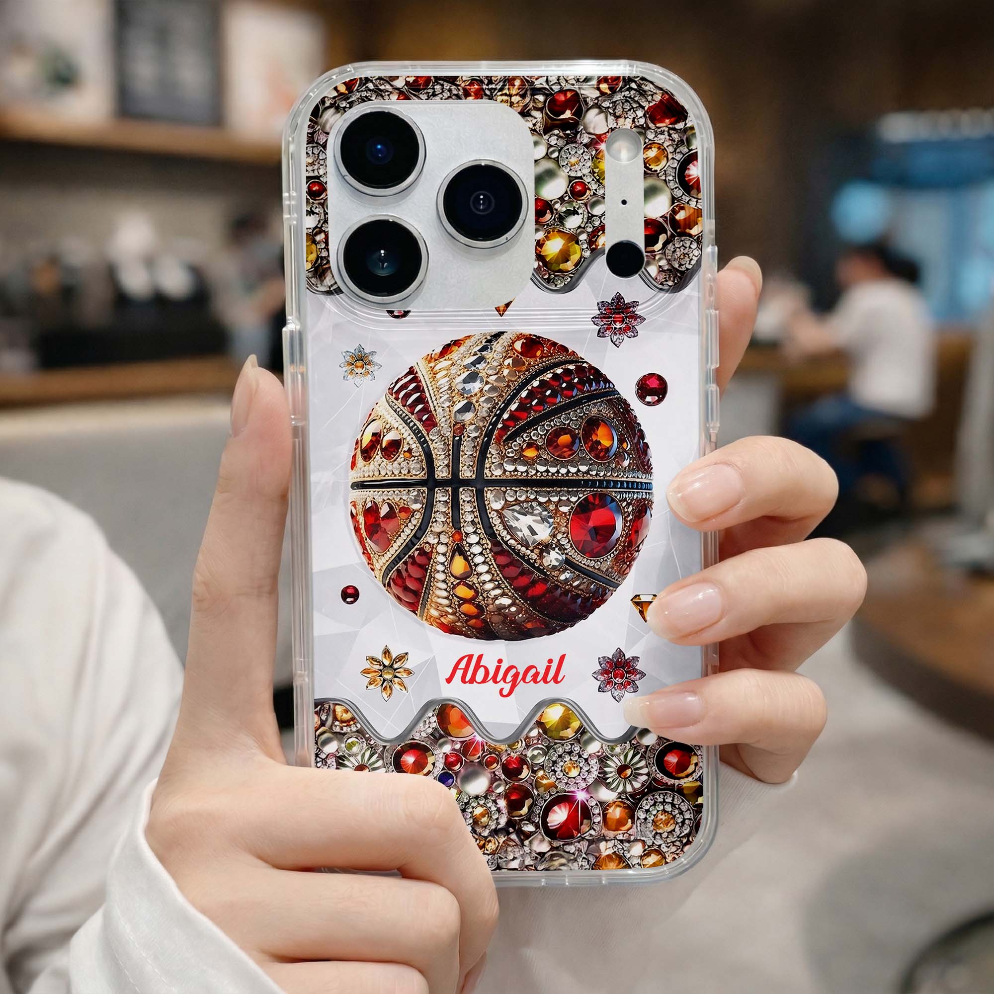 Personalized Clear Basketball Phone Case Custom Name Gift Clear Phone Case GradoCreations