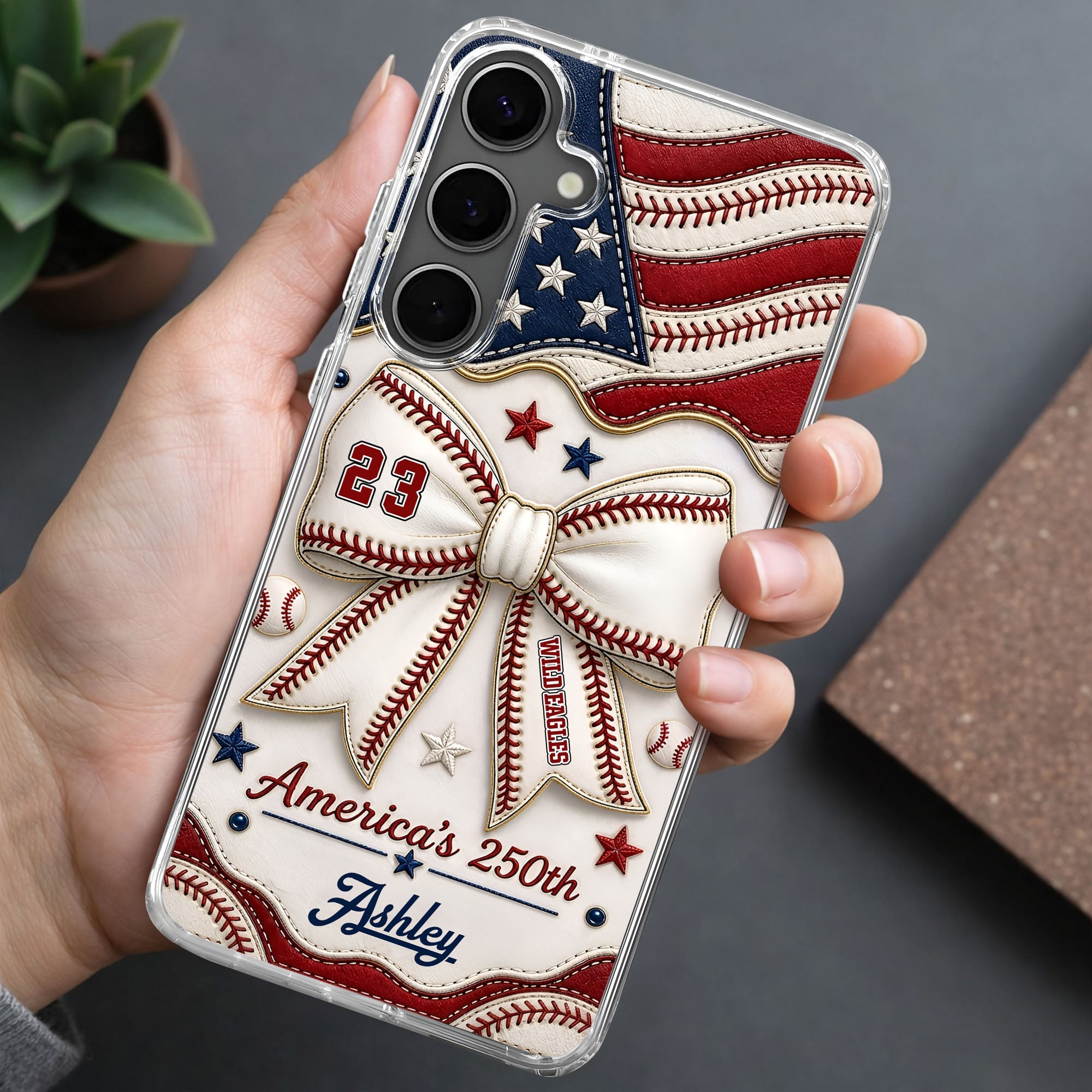 Personalized Clear Phone Case Custom Name 4th of July Gift Clear Phone Case GradoCreations
