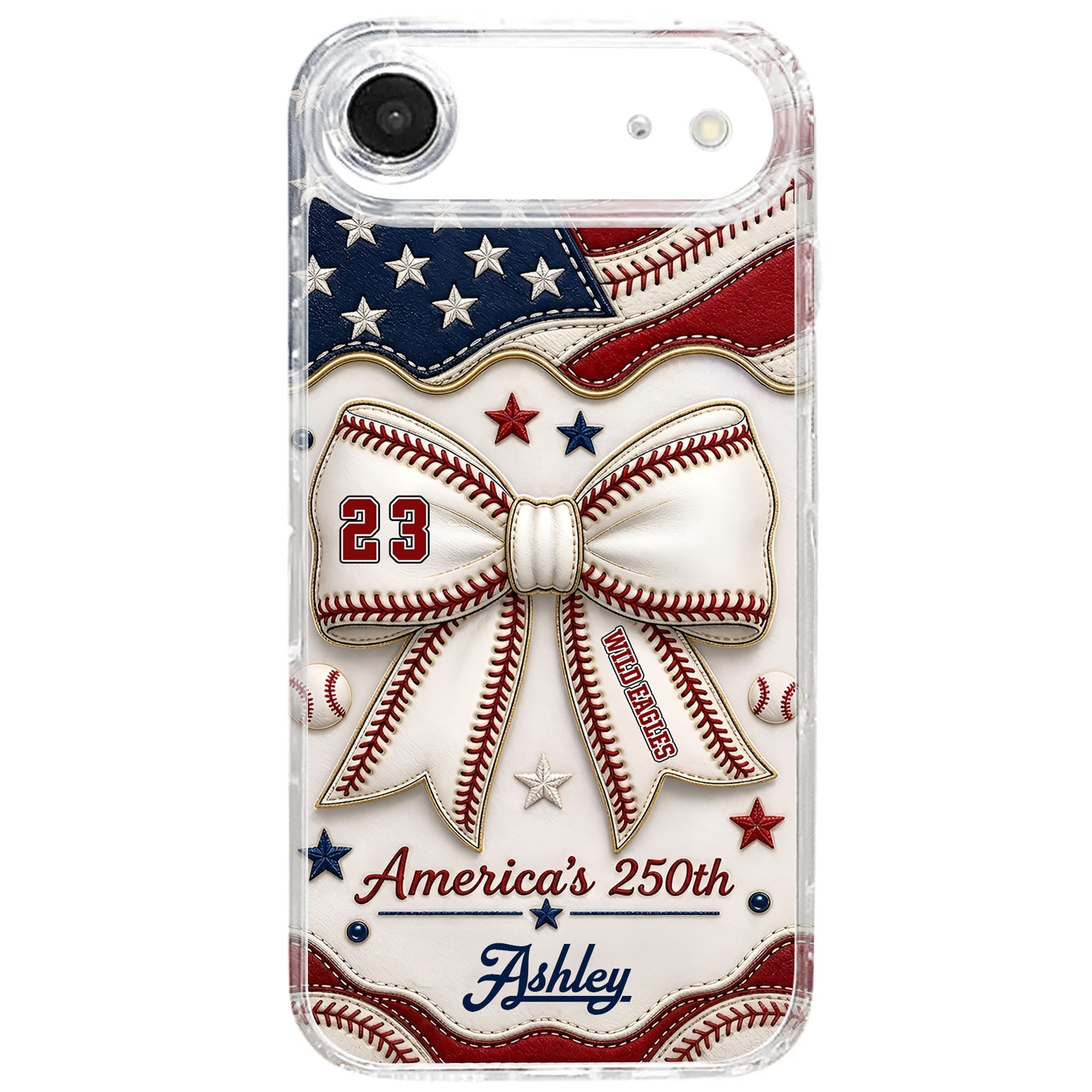 Personalized Clear Phone Case Custom Name 4th of July Gift Clear Phone Case GradoCreations