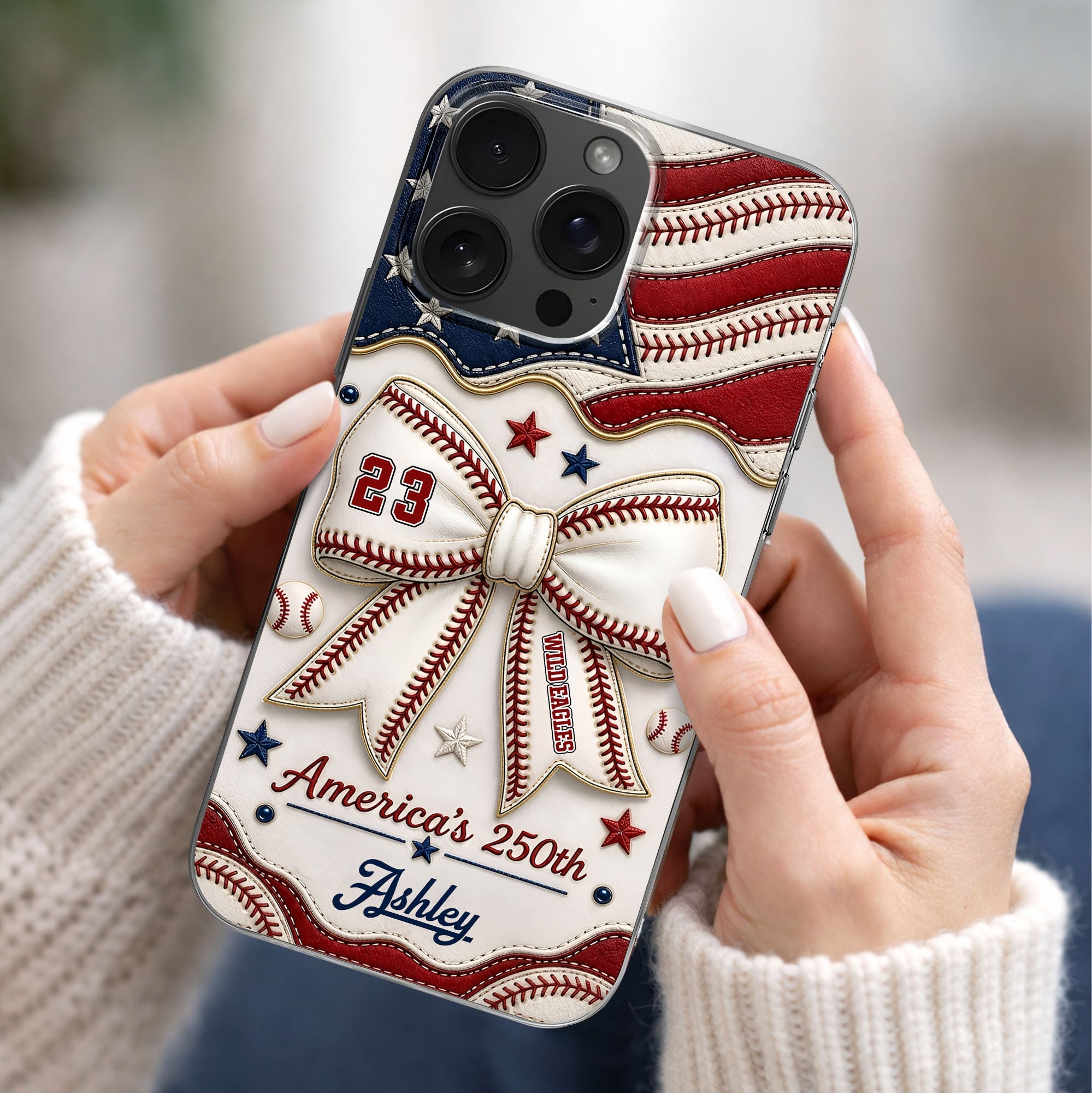 Personalized Clear Phone Case Custom Name 4th of July Gift Clear Phone Case GradoCreations