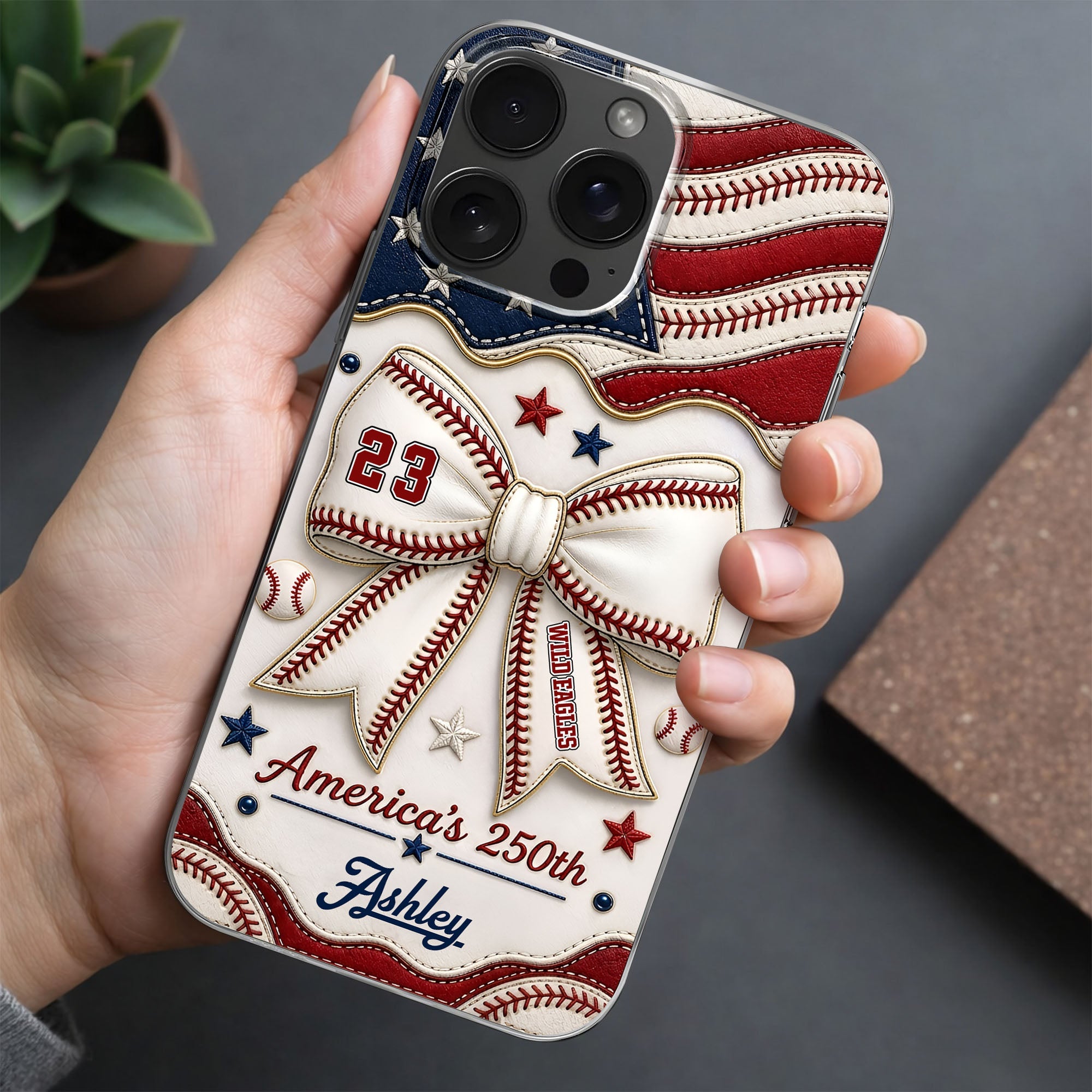 Personalized Clear Phone Case Custom Name 4th of July Gift Clear Phone Case GradoCreations