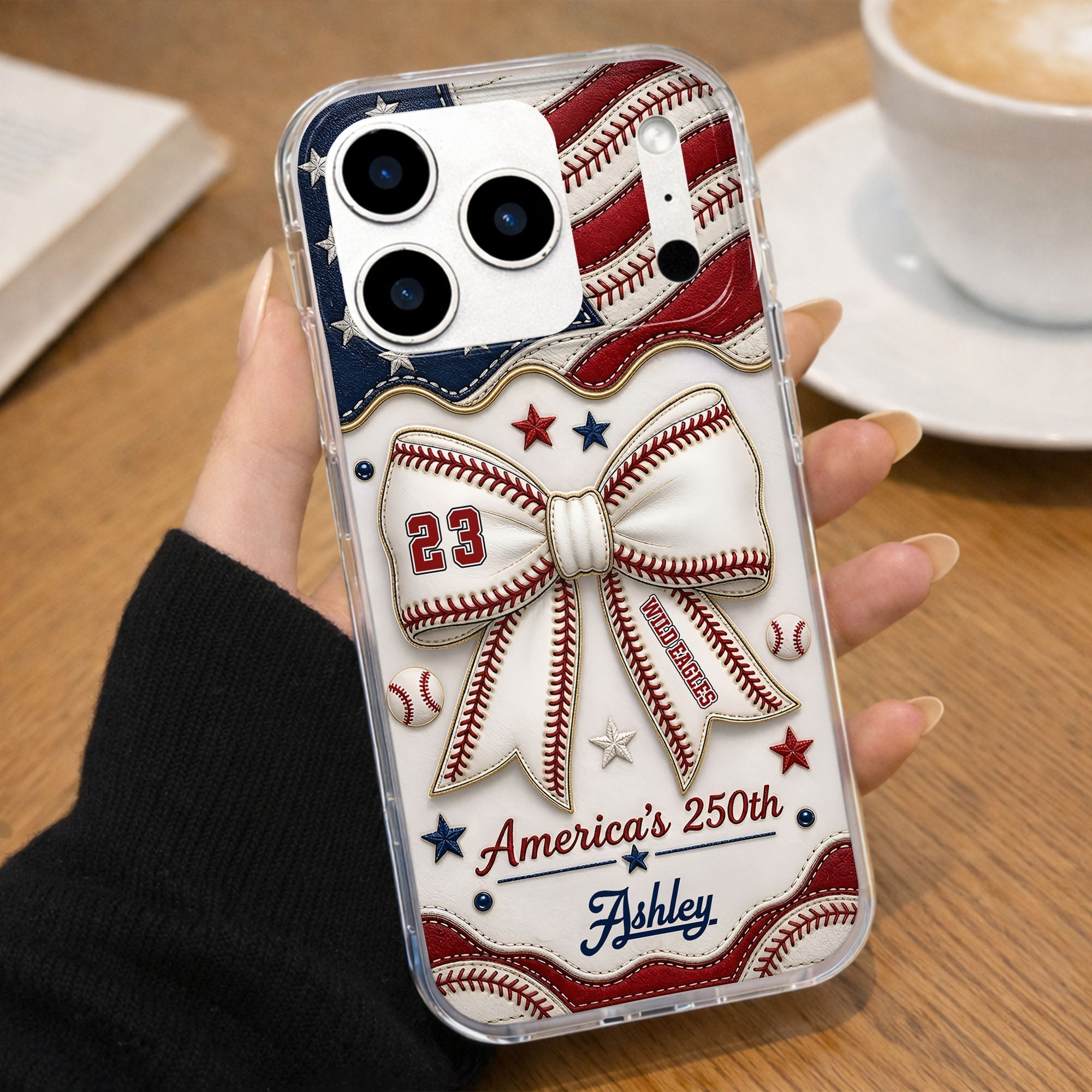Personalized Clear Phone Case Custom Name 4th of July Gift Clear Phone Case GradoCreations