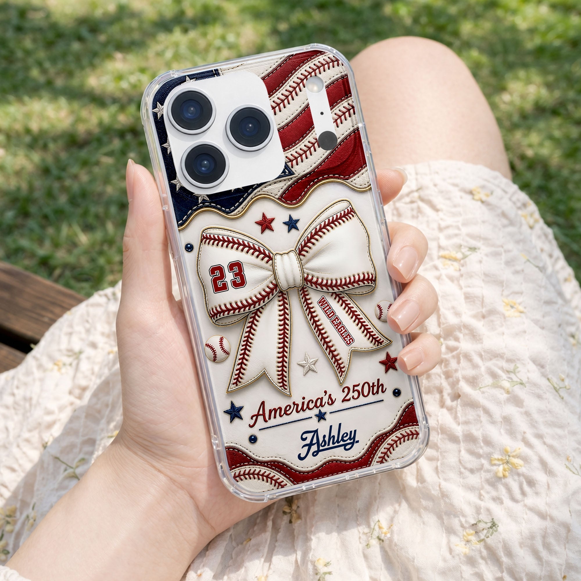 Personalized Clear Phone Case Custom Name 4th of July Gift Clear Phone Case GradoCreations