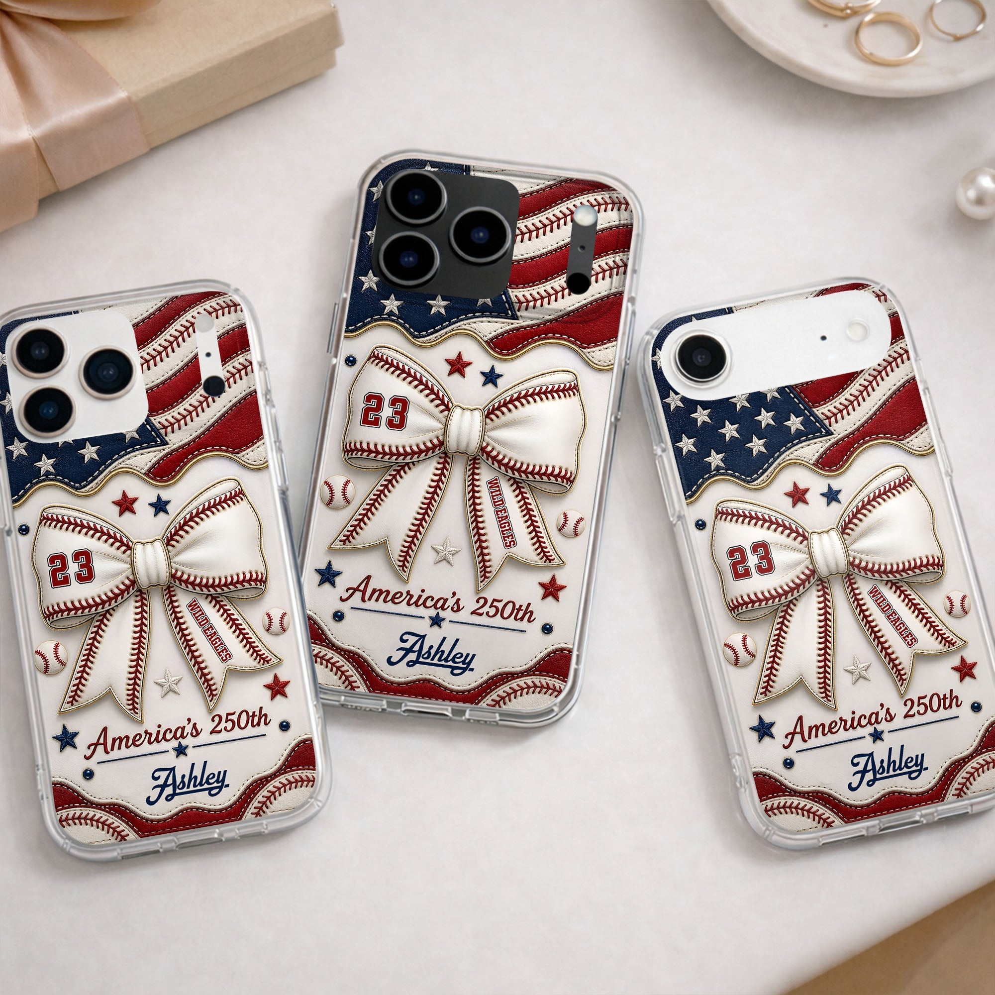 Personalized Clear Phone Case Custom Name 4th of July Gift Clear Phone Case GradoCreations