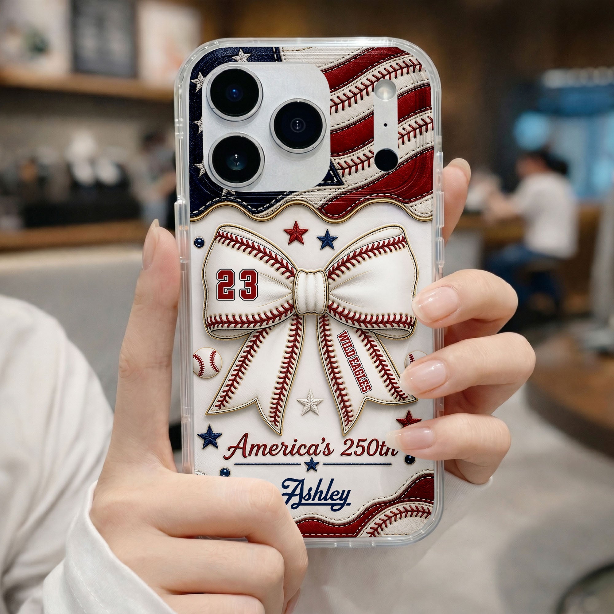Personalized Clear Phone Case Custom Name 4th of July Gift Clear Phone Case GradoCreations