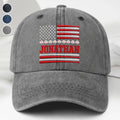 Personalized Washed Denim Cap Custom Name USA Flag Gift for Dad Washed Denim Cap GradoCreations
