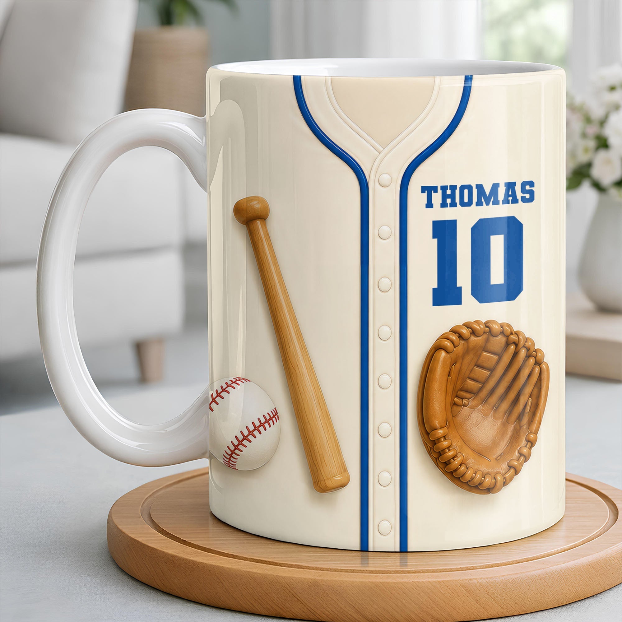 Personalized Edge-to-Edge Baseball Mug Custom Name Gift for Dad Edge-to-edge Mug GradoCreations