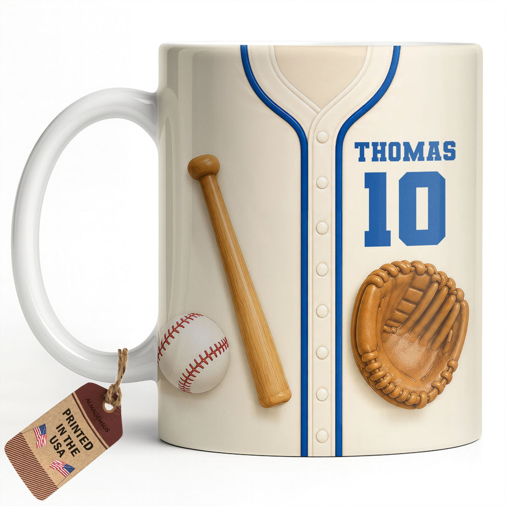 Personalized Edge-to-Edge Baseball Mug Custom Name Gift for Dad Edge-to-edge Mug GradoCreations