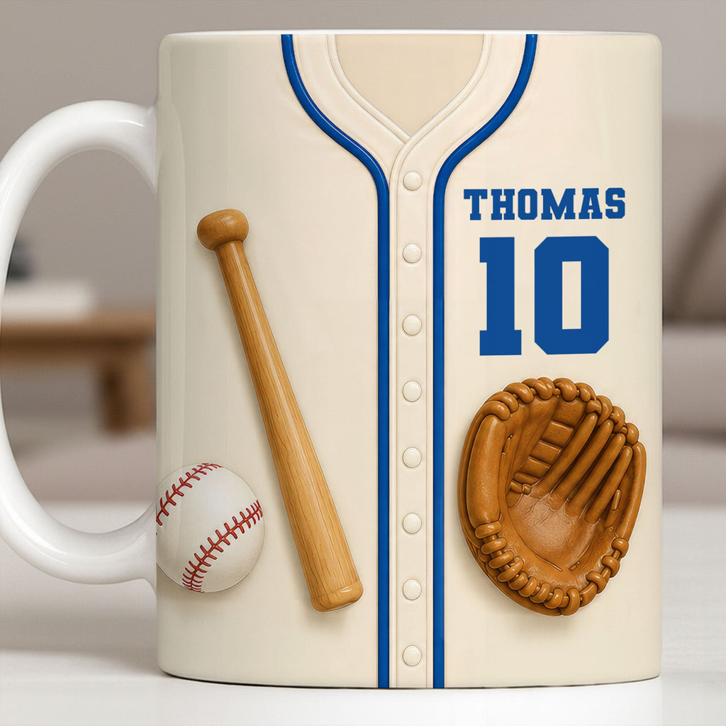 Personalized Edge-to-Edge Baseball Mug Custom Name Gift for Dad Edge-to-edge Mug GradoCreations