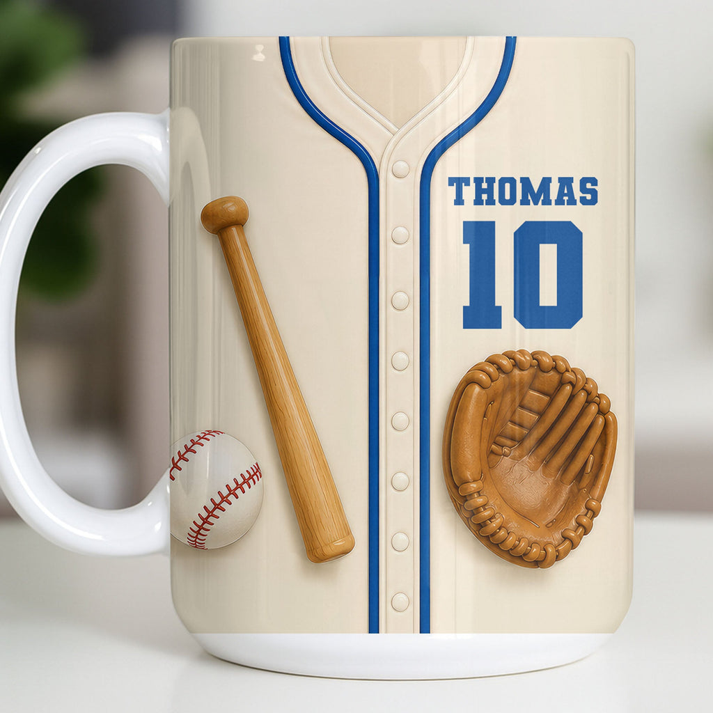 Personalized Edge-to-Edge Baseball Mug Custom Name Gift for Dad Edge-to-edge Mug GradoCreations