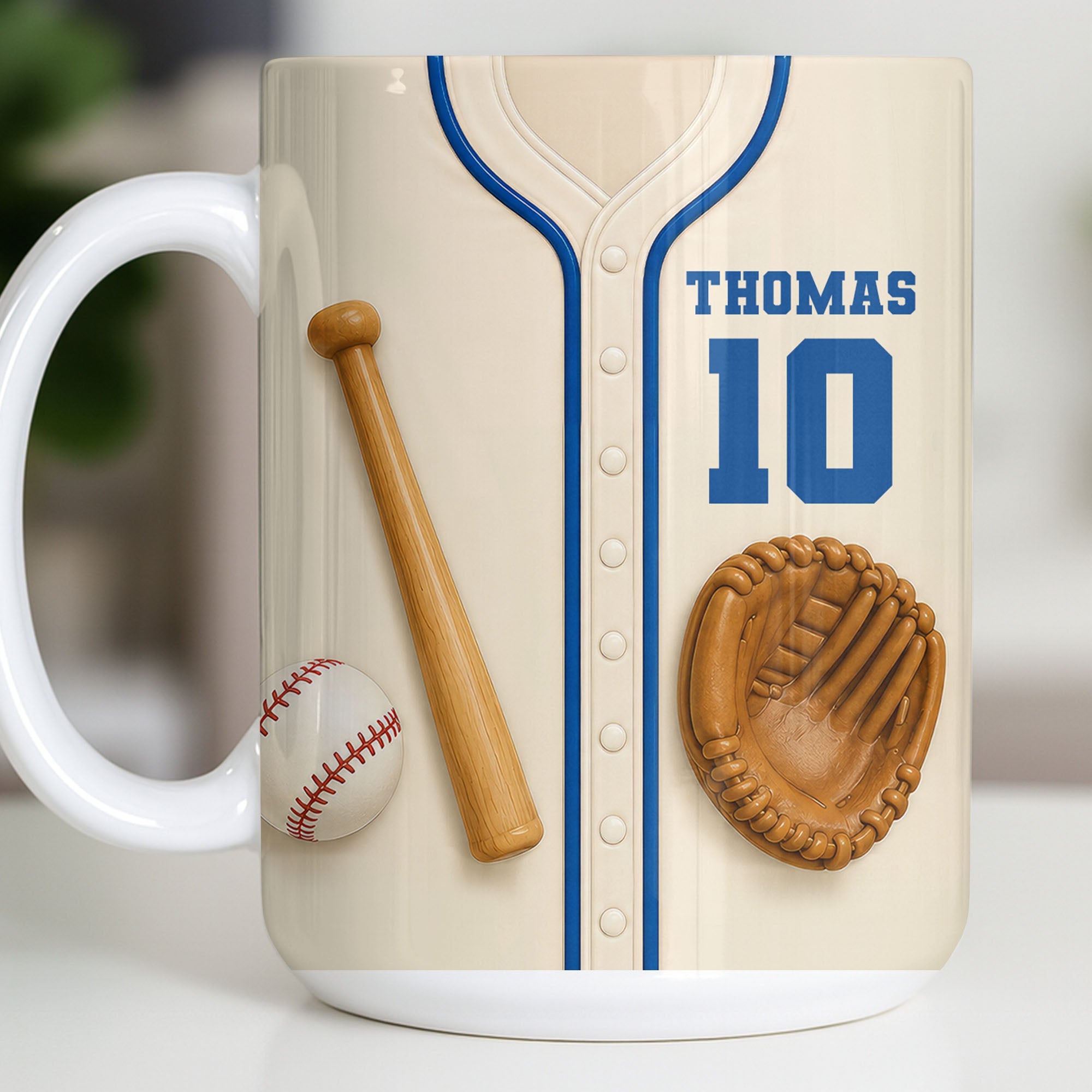Personalized Edge-to-Edge Baseball Mug Custom Name Gift for Dad Edge-to-edge Mug GradoCreations