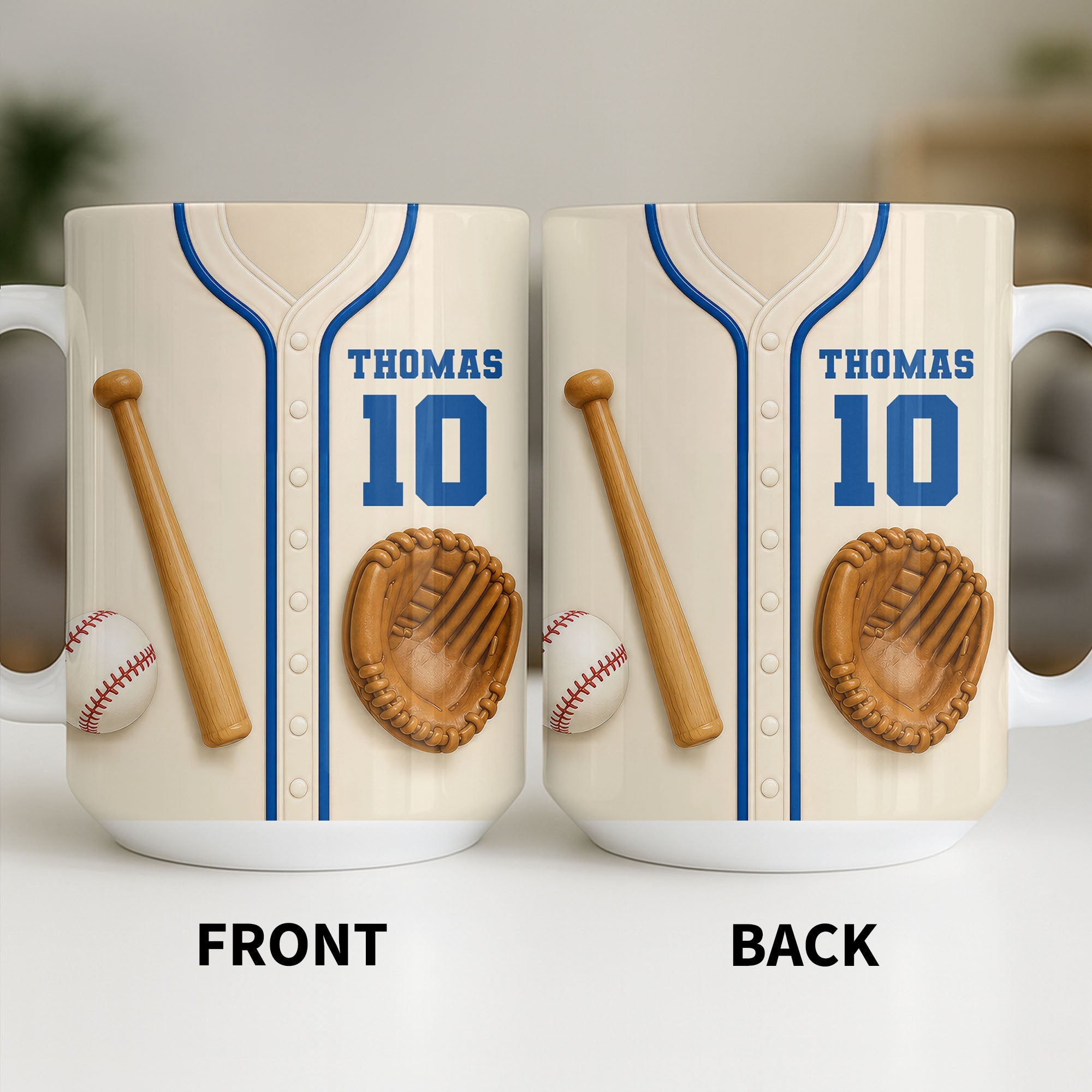 Personalized Edge-to-Edge Baseball Mug Custom Name Gift for Dad Edge-to-edge Mug GradoCreations