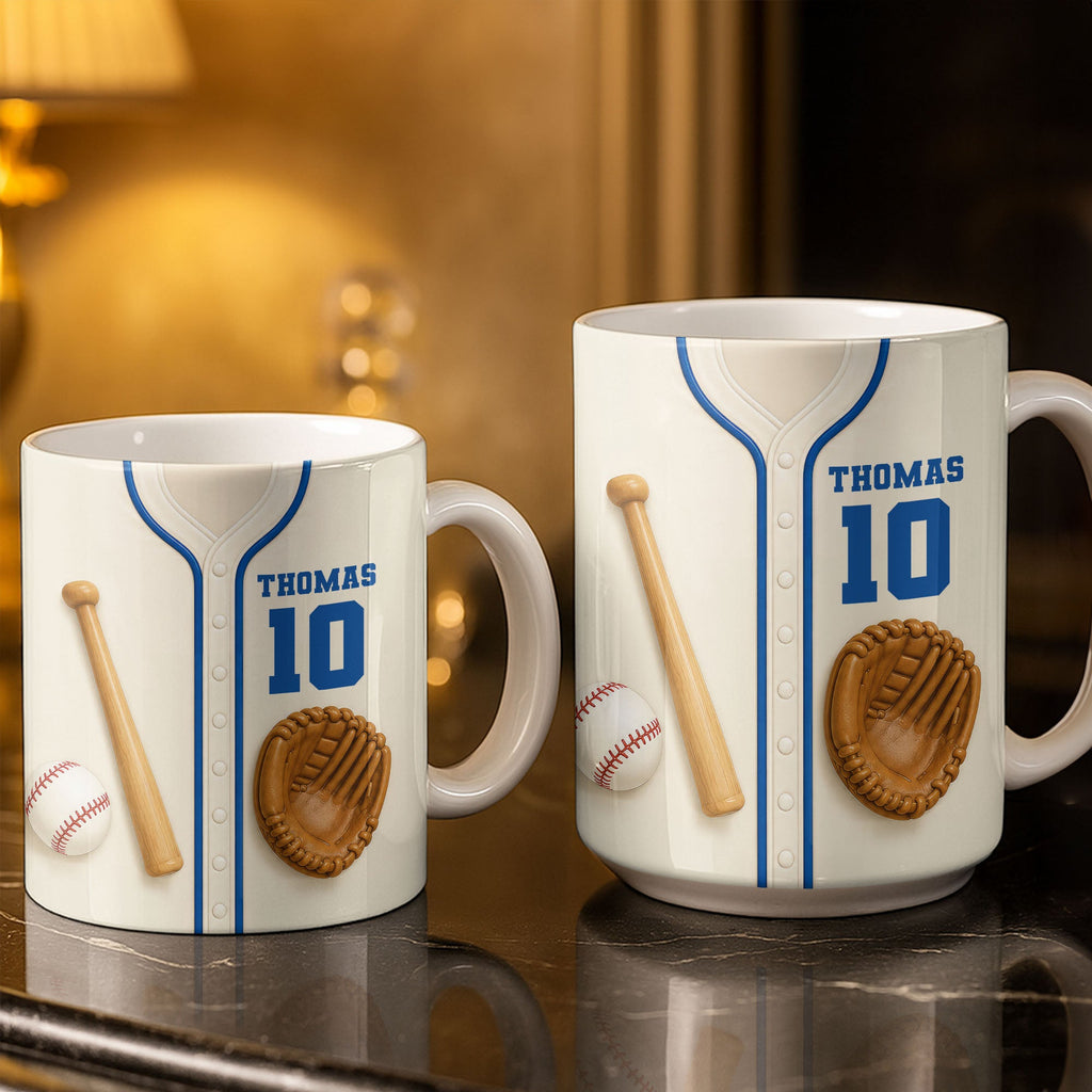 Personalized Edge-to-Edge Baseball Mug Custom Name Gift for Dad Edge-to-edge Mug GradoCreations