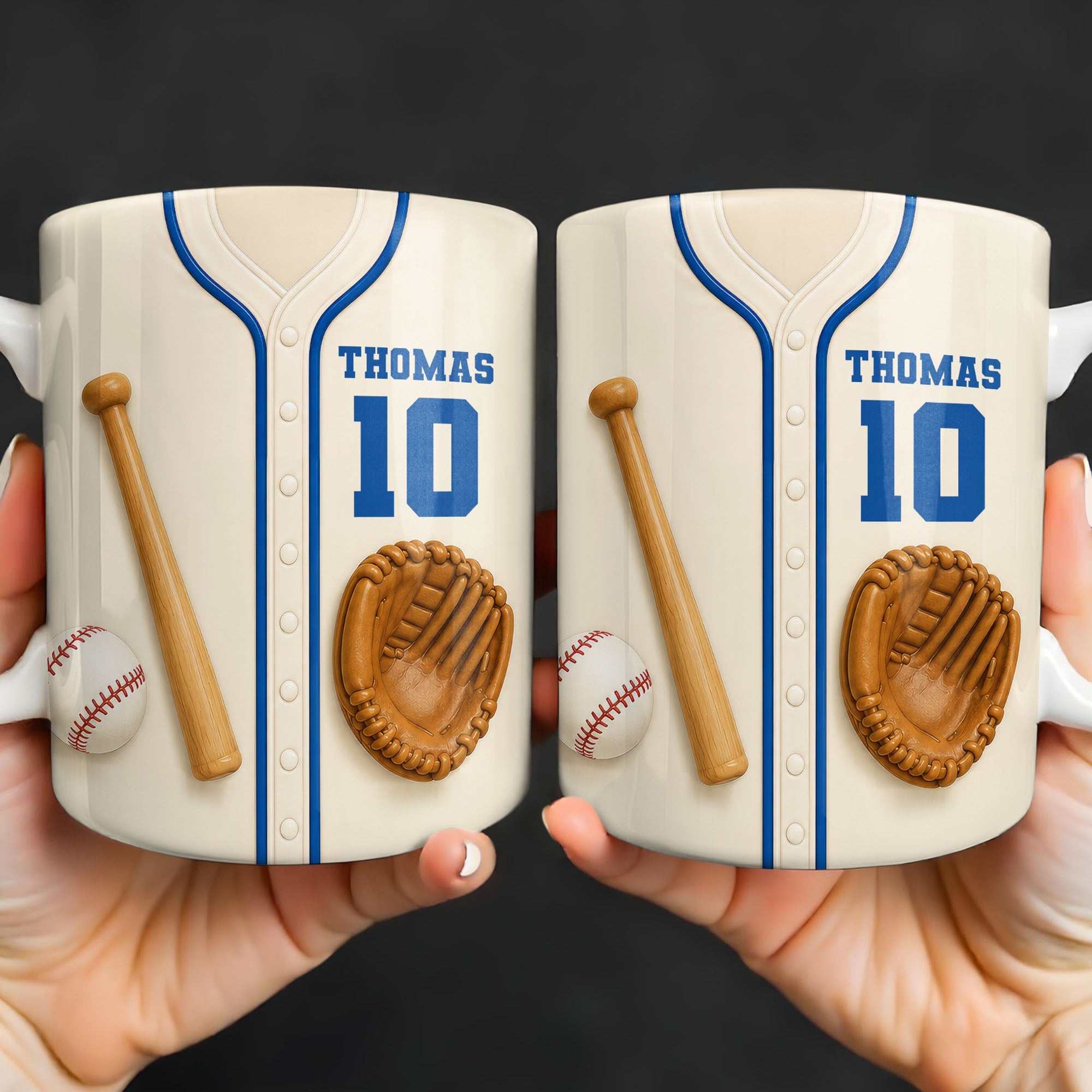 Personalized Edge-to-Edge Baseball Mug Custom Name Gift for Dad Edge-to-edge Mug GradoCreations