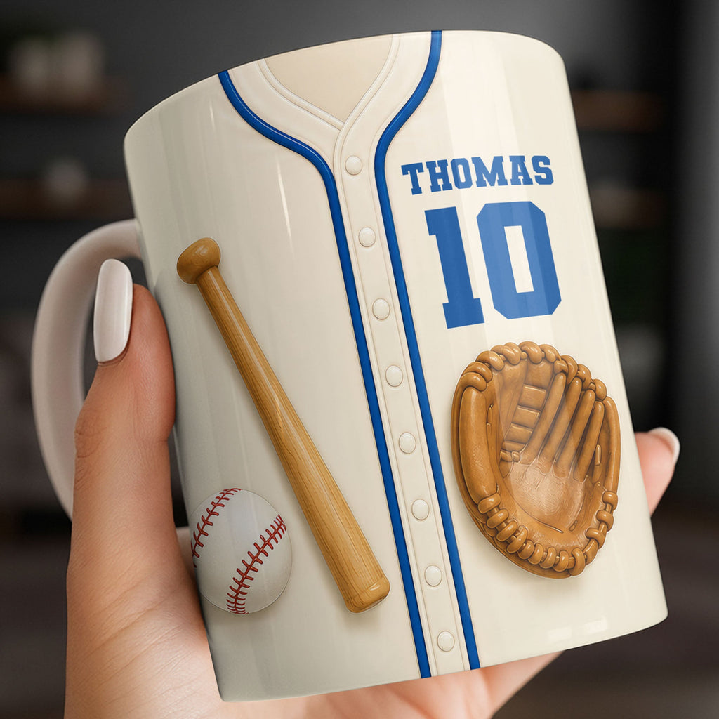 Personalized Edge-to-Edge Baseball Mug Custom Name Gift for Dad Edge-to-edge Mug GradoCreations