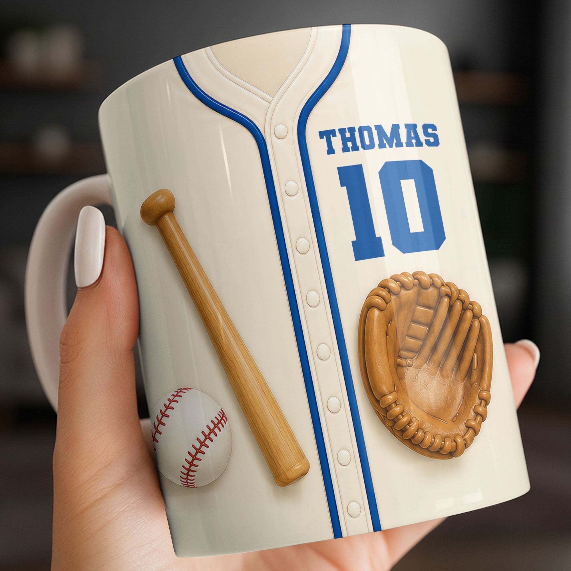 Personalized Edge-to-Edge Baseball Mug Custom Name Gift for Dad Edge-to-edge Mug GradoCreations