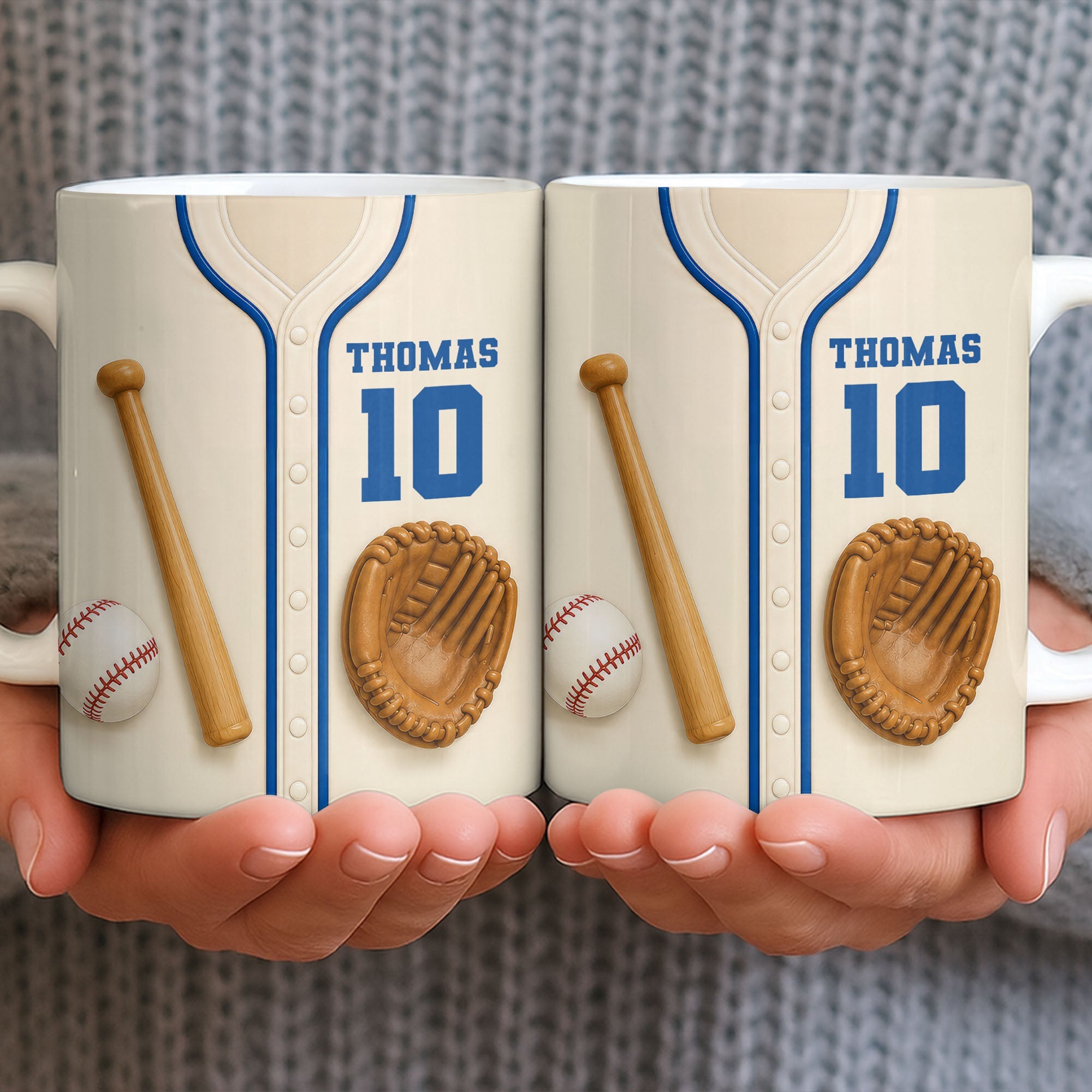 Personalized Edge-to-Edge Baseball Mug Custom Name Gift for Dad Edge-to-edge Mug GradoCreations