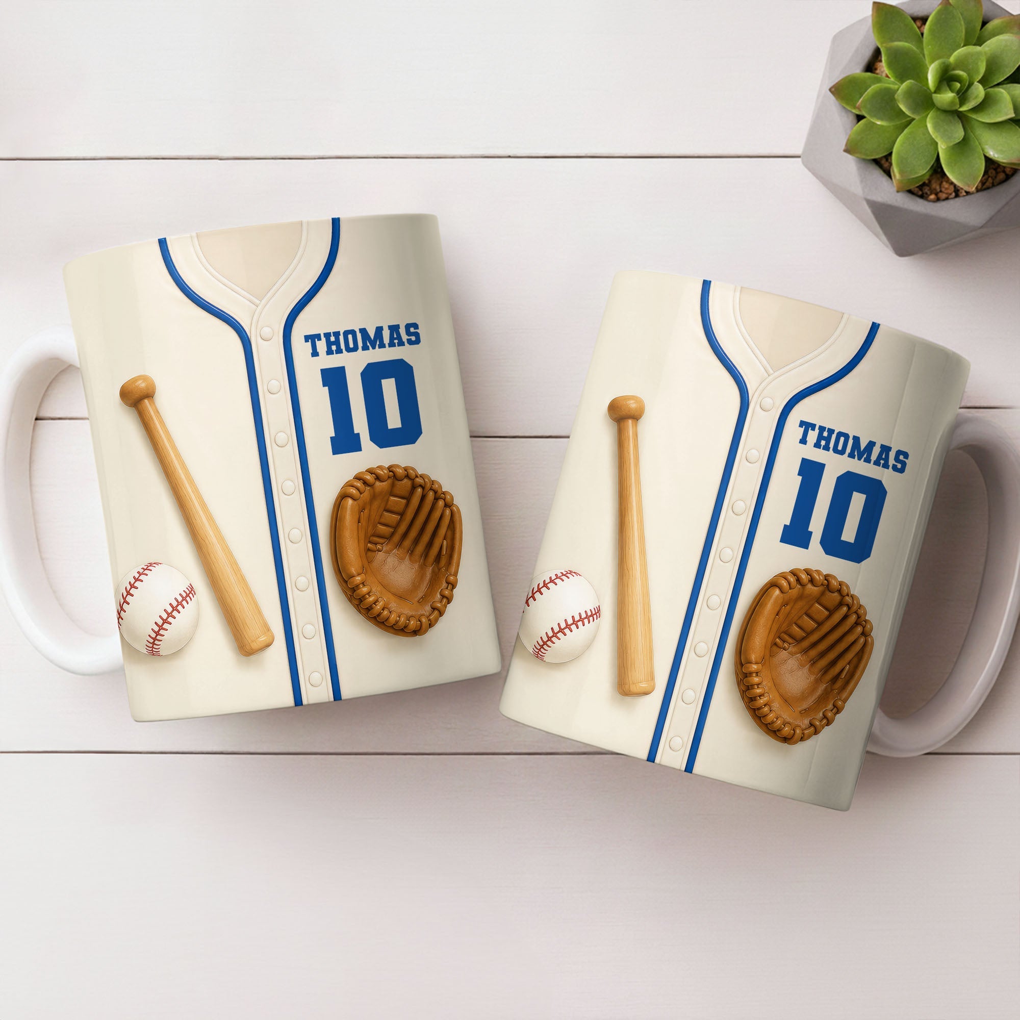 Personalized Edge-to-Edge Baseball Mug Custom Name Gift for Dad Edge-to-edge Mug GradoCreations