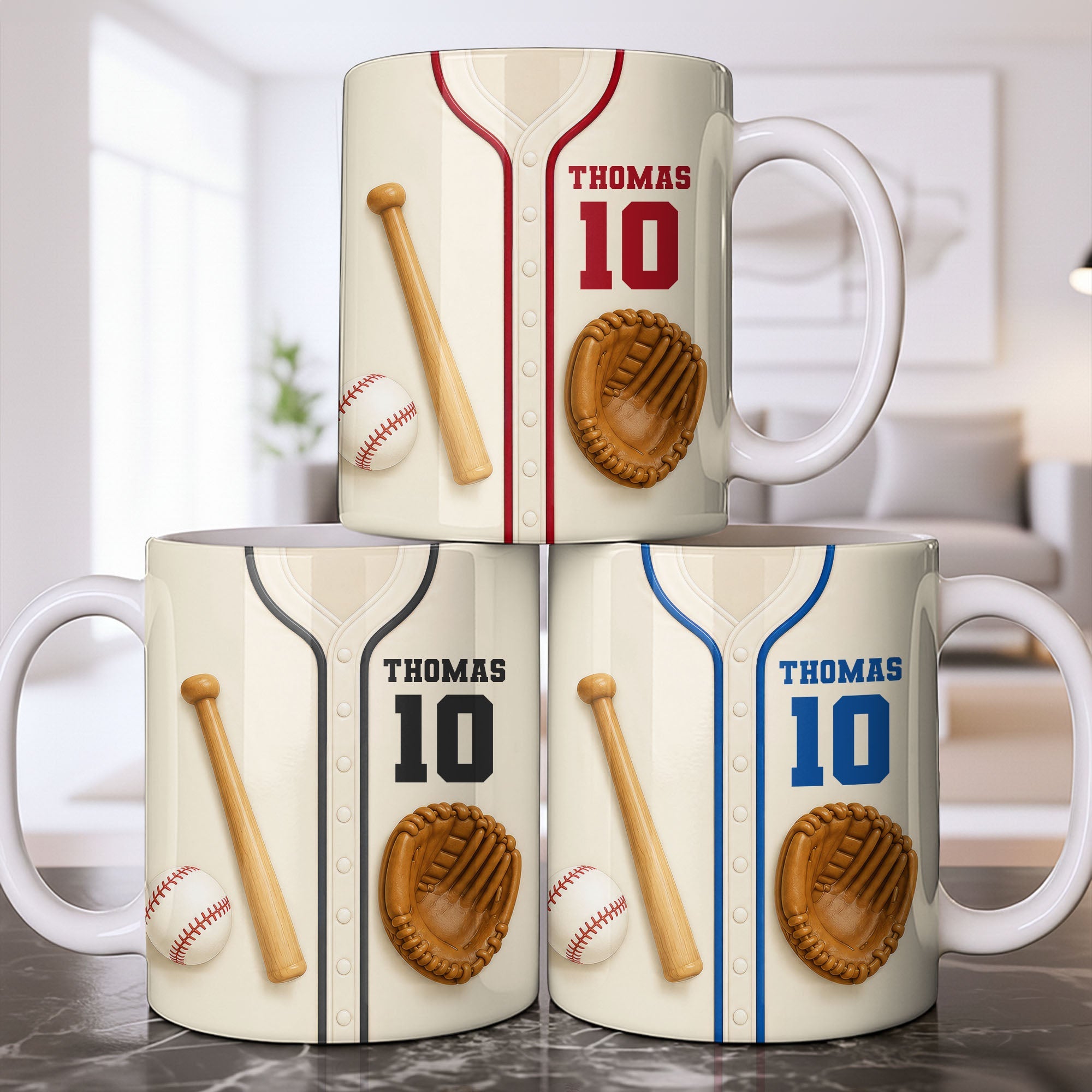 Personalized Edge-to-Edge Baseball Mug Custom Name Gift for Dad Edge-to-edge Mug GradoCreations