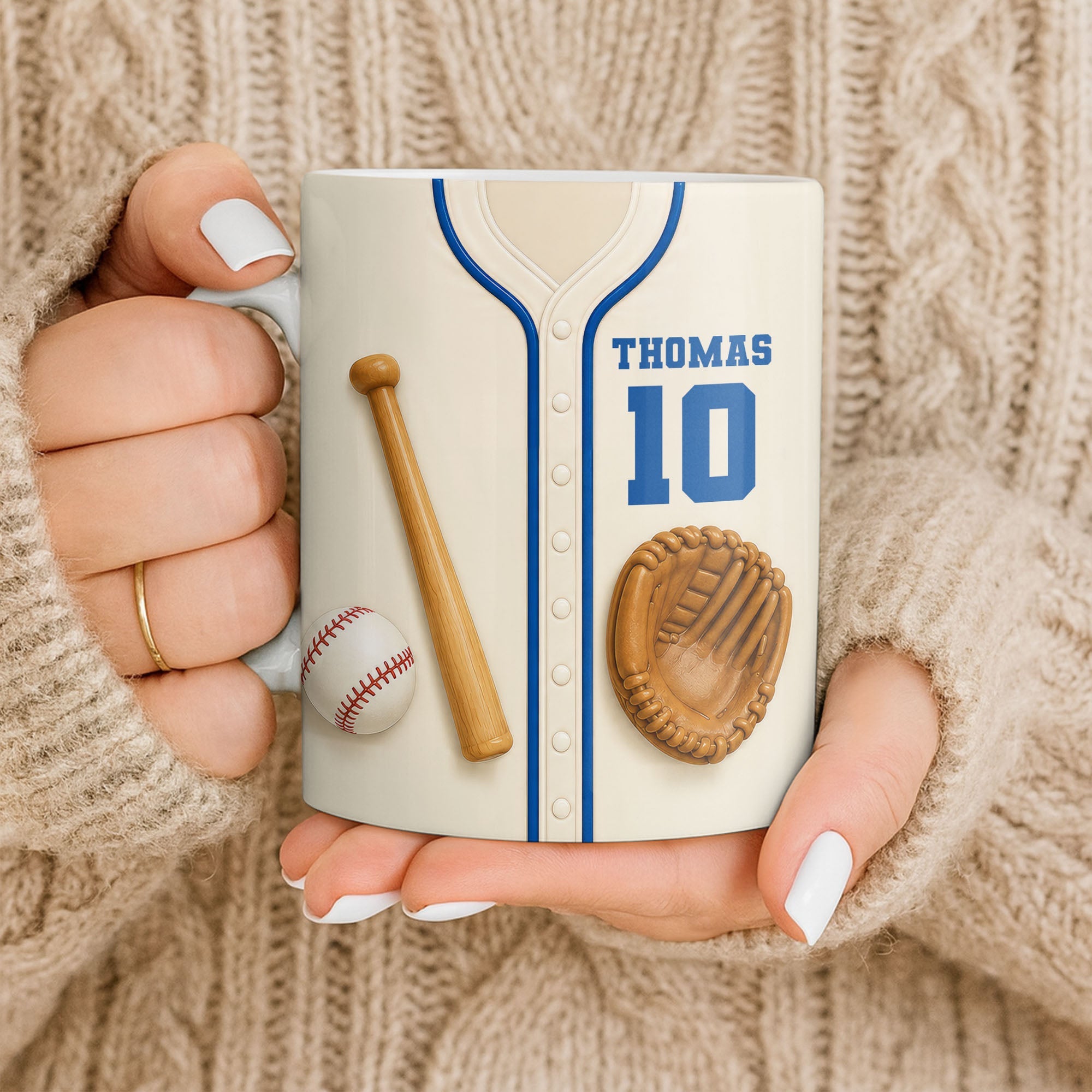 Personalized Edge-to-Edge Baseball Mug Custom Name Gift for Dad Edge-to-edge Mug GradoCreations