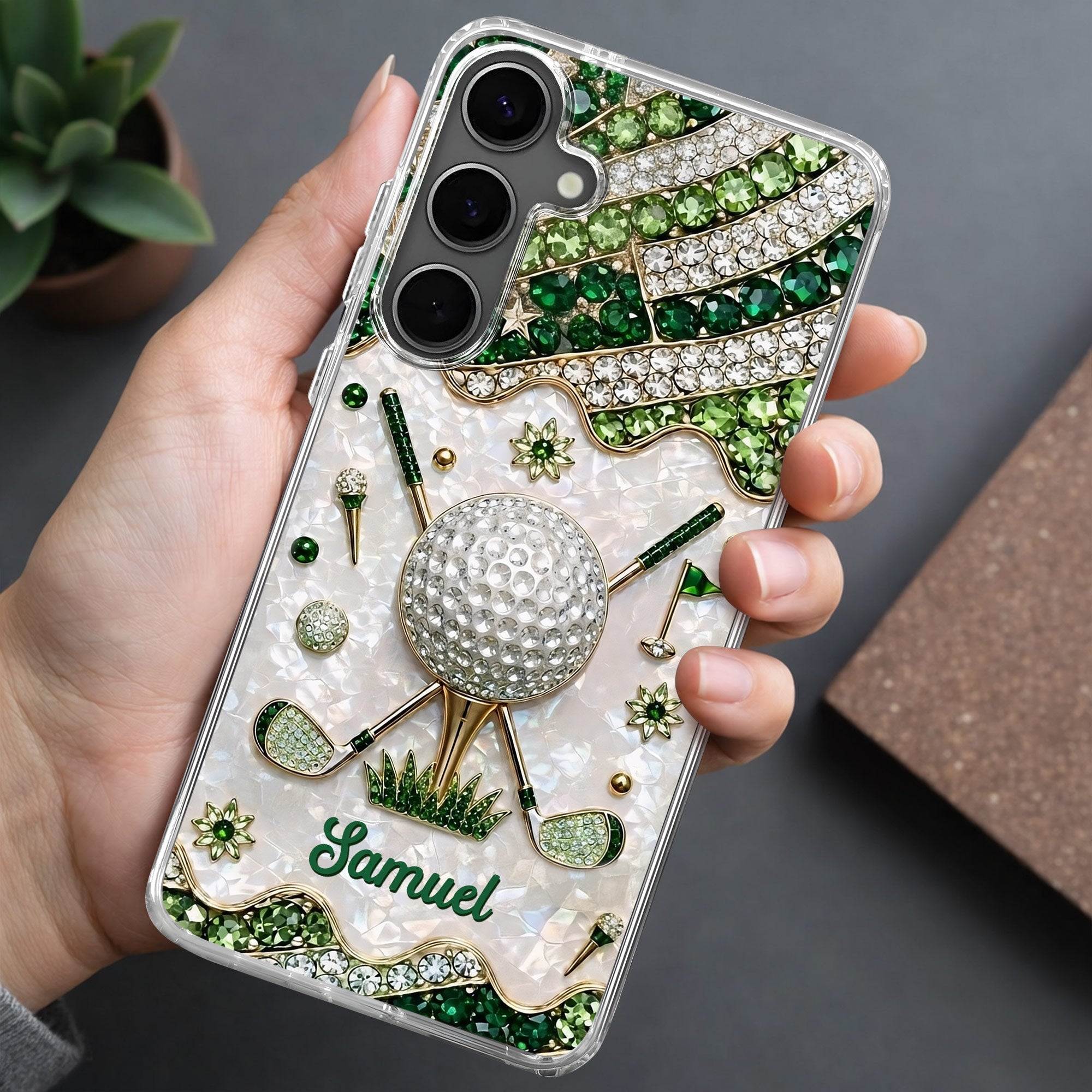 Personalized Clear Phone Case for Golf Lovers Custom Name Gift Clear Phone Case GradoCreations