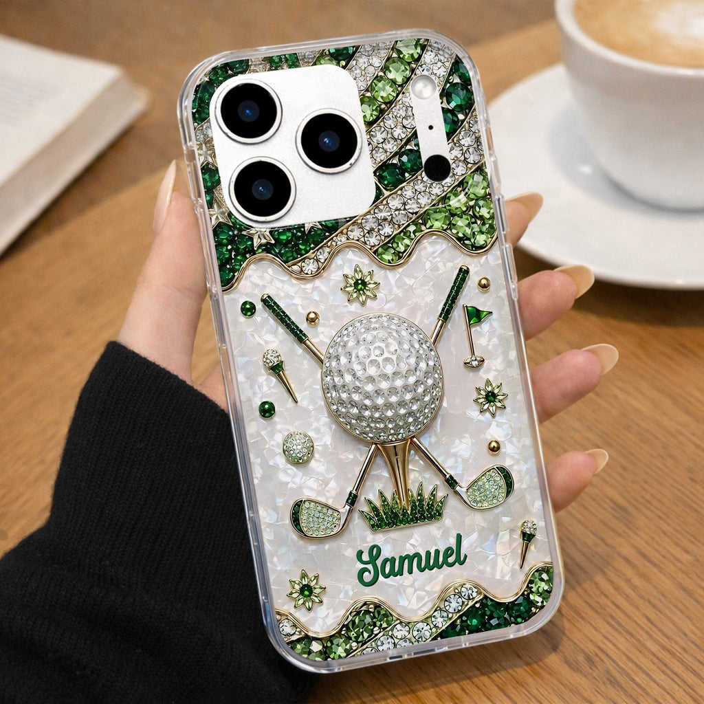 Personalized Clear Phone Case for Golf Lovers Custom Name Gift Clear Phone Case GradoCreations