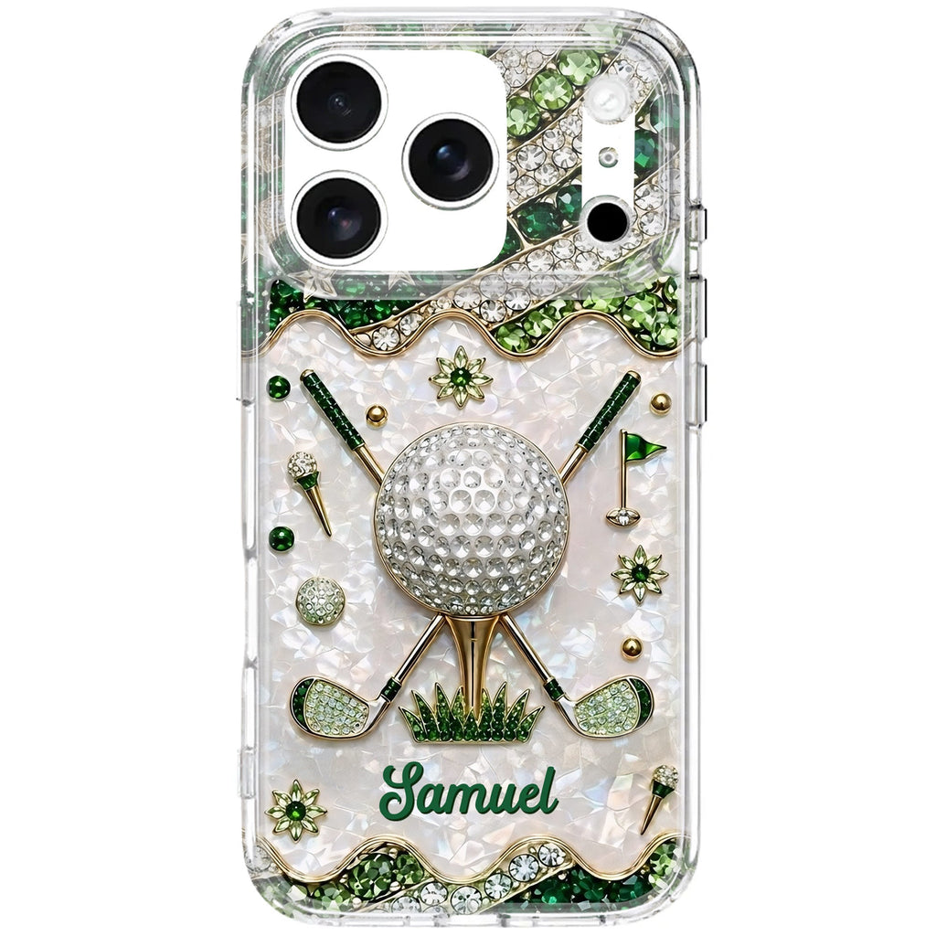 Personalized Clear Phone Case for Golf Lovers Custom Name Gift Clear Phone Case GradoCreations