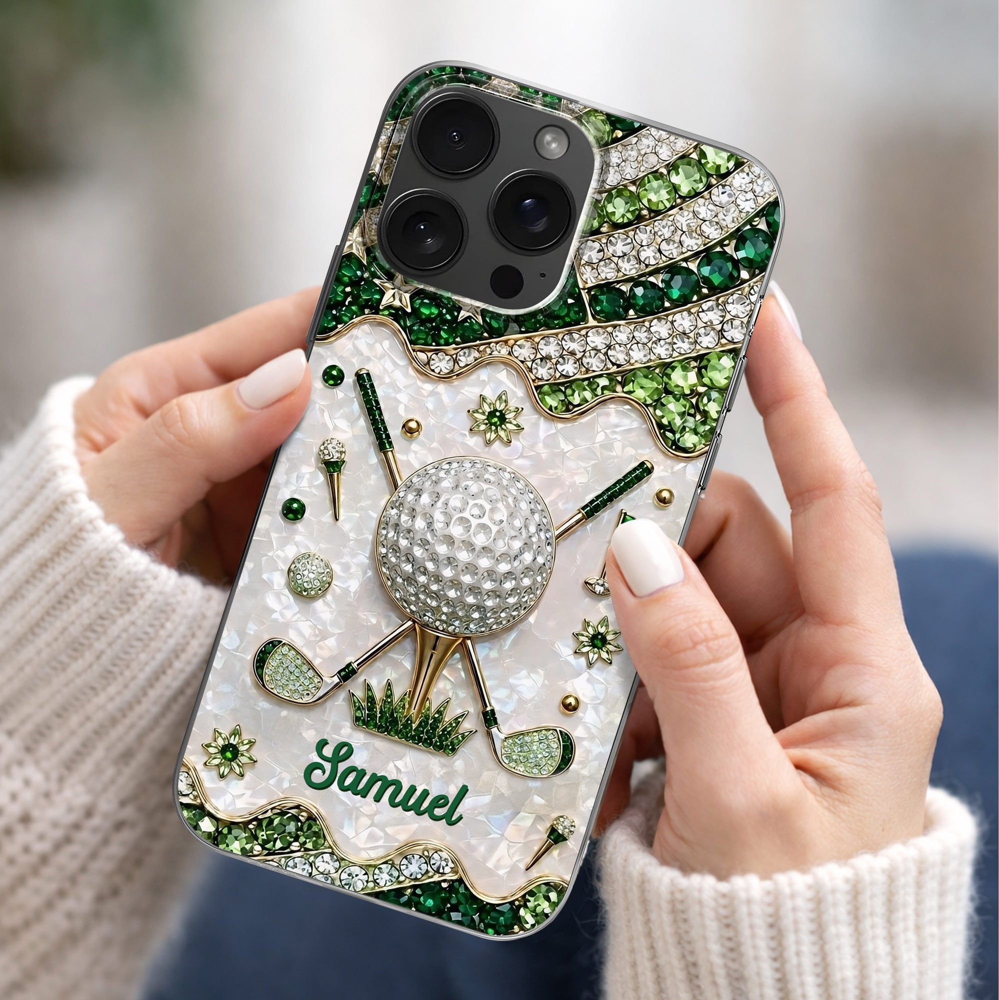 Personalized Clear Phone Case for Golf Lovers Custom Name Gift Clear Phone Case GradoCreations