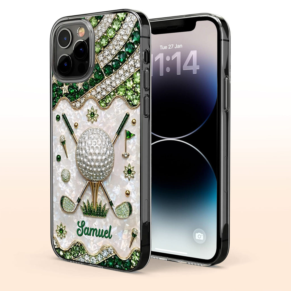 Personalized Clear Phone Case for Golf Lovers Custom Name Gift Clear Phone Case GradoCreations