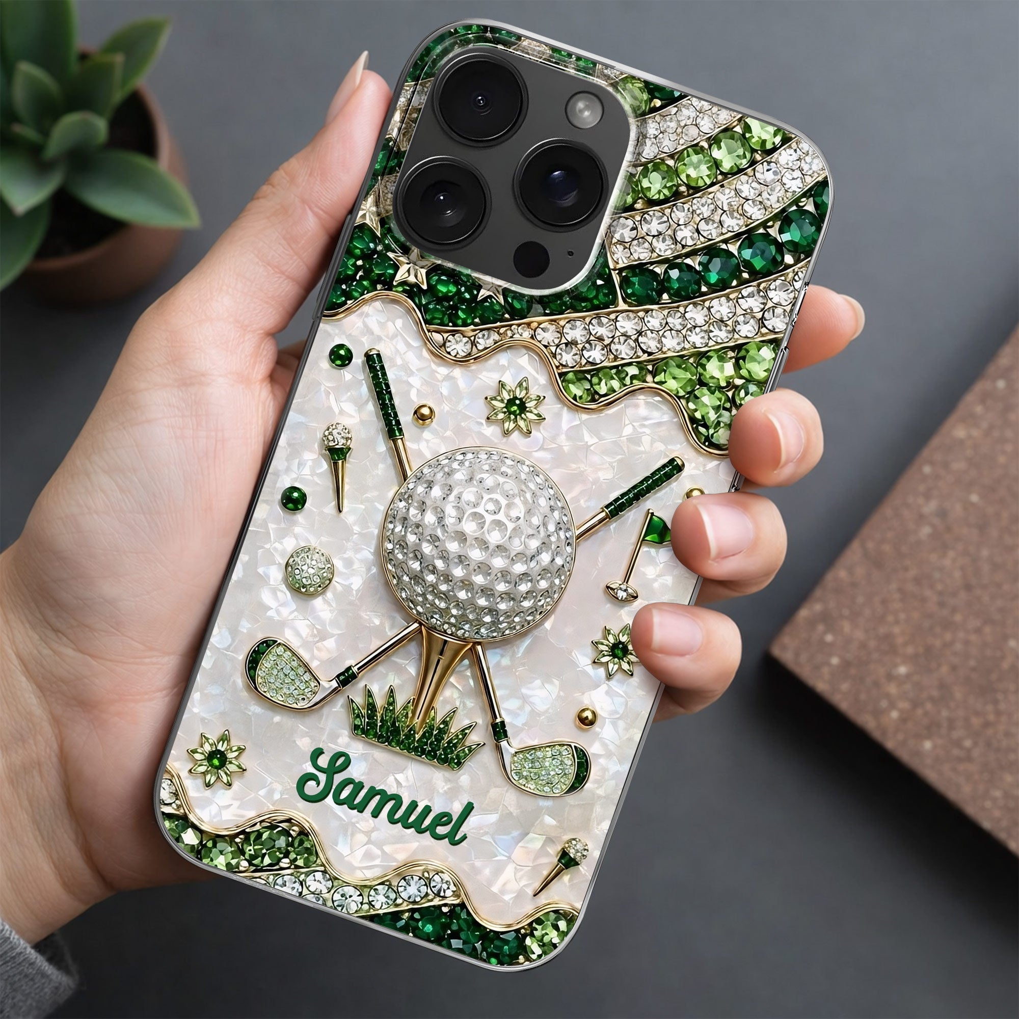 Personalized Clear Phone Case for Golf Lovers Custom Name Gift Clear Phone Case GradoCreations