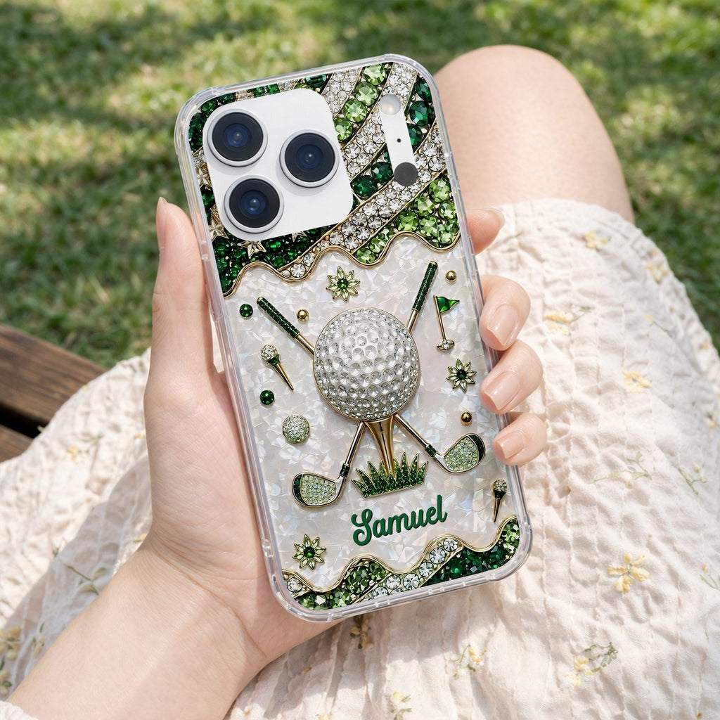 Personalized Clear Phone Case for Golf Lovers Custom Name Gift Clear Phone Case GradoCreations