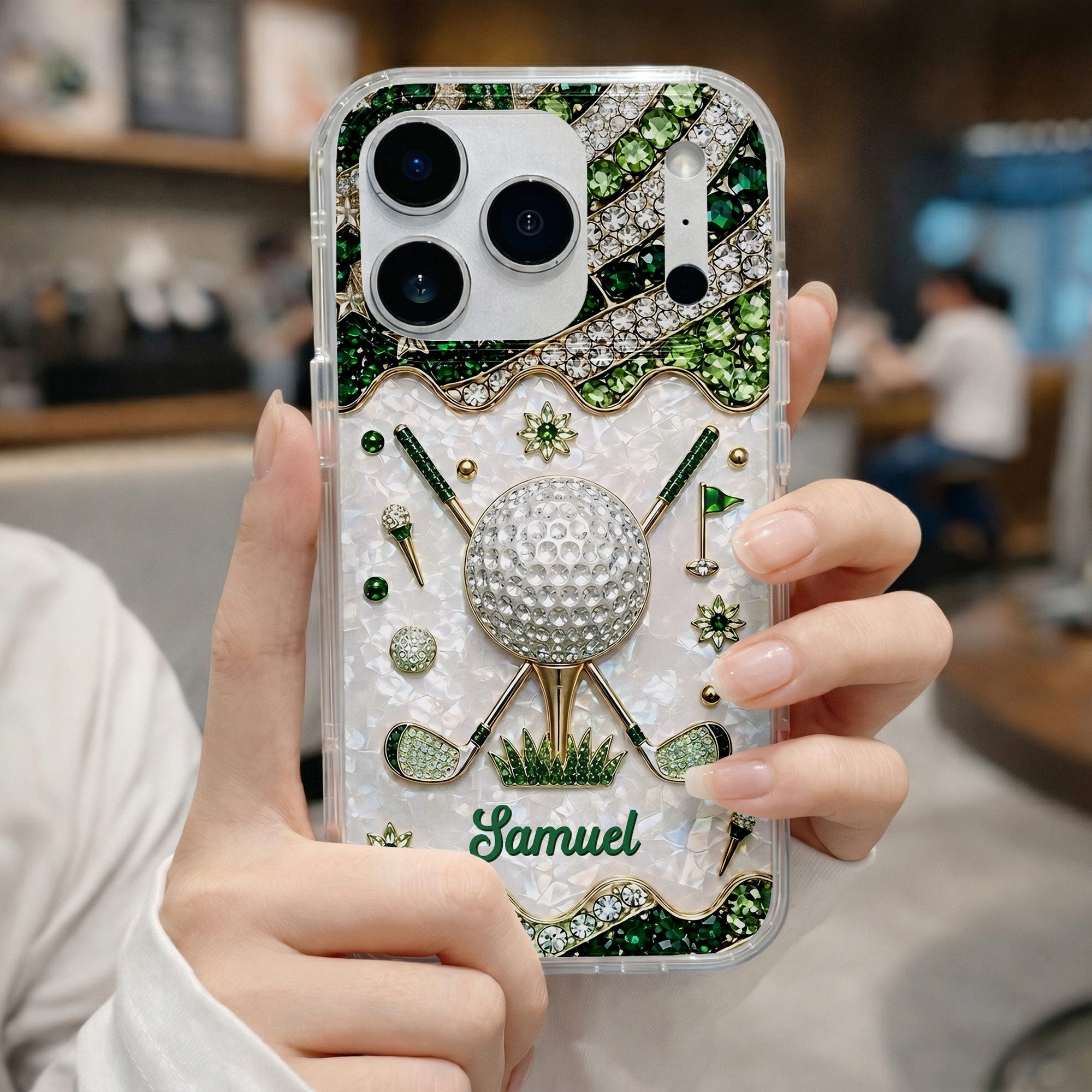 Personalized Clear Phone Case for Golf Lovers Custom Name Gift Clear Phone Case GradoCreations