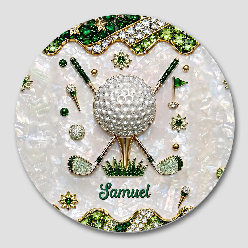 Personalized Golf Coaster Custom Name Ceramic Gift for Dad Ceramic Coaster GradoCreations