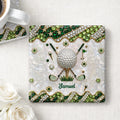 Personalized Golf Ball Coaster Custom Name Gift for Dad Square Ceramic Coaster GradoCreations