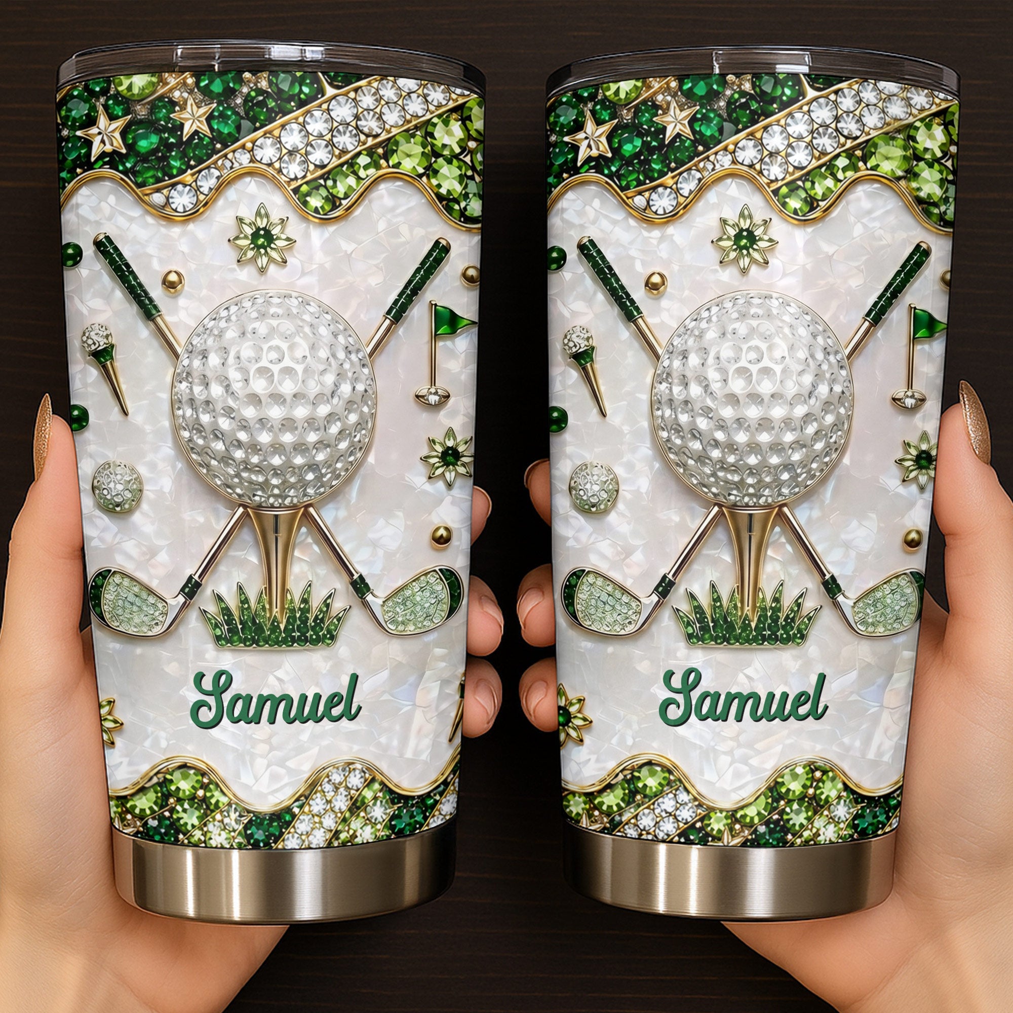 Personalized Stainless Steel Tumbler for Golf Lovers Custom Name 20oz Gift 20oz Tumbler GradoCreations