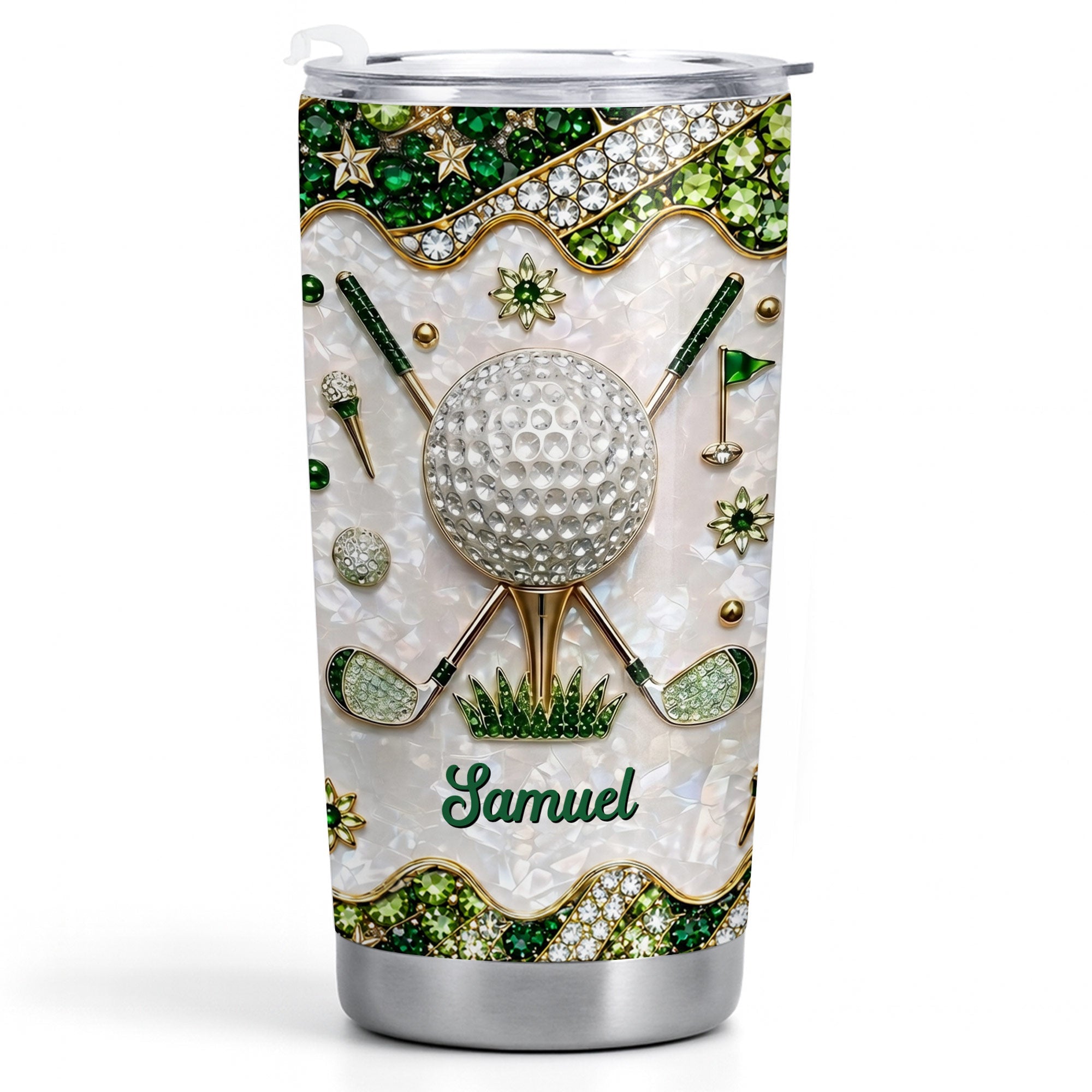Personalized Stainless Steel Tumbler for Golf Lovers Custom Name 20oz Gift 20oz Tumbler GradoCreations