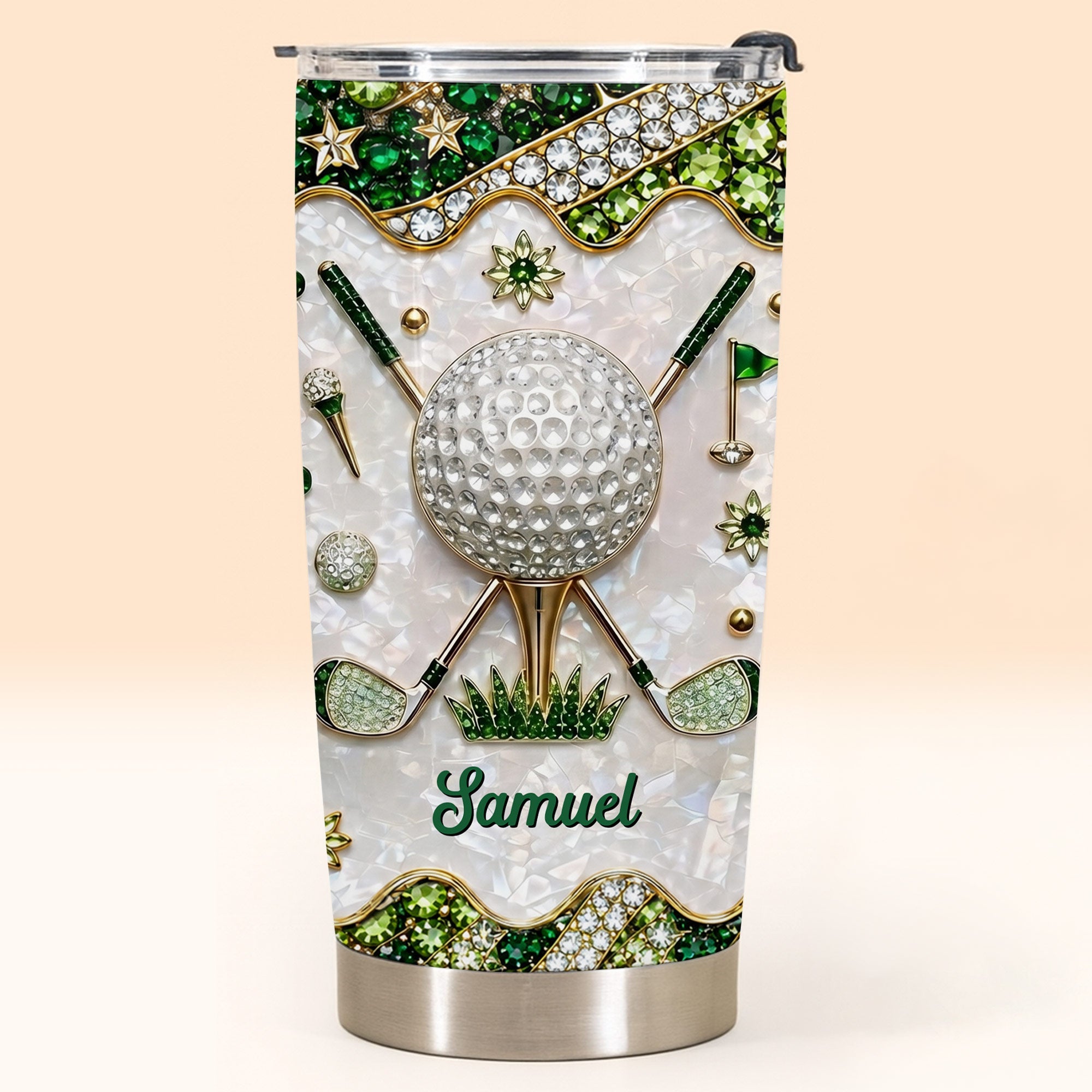 Personalized Stainless Steel Tumbler for Golf Lovers Custom Name 20oz Gift 20oz Tumbler GradoCreations