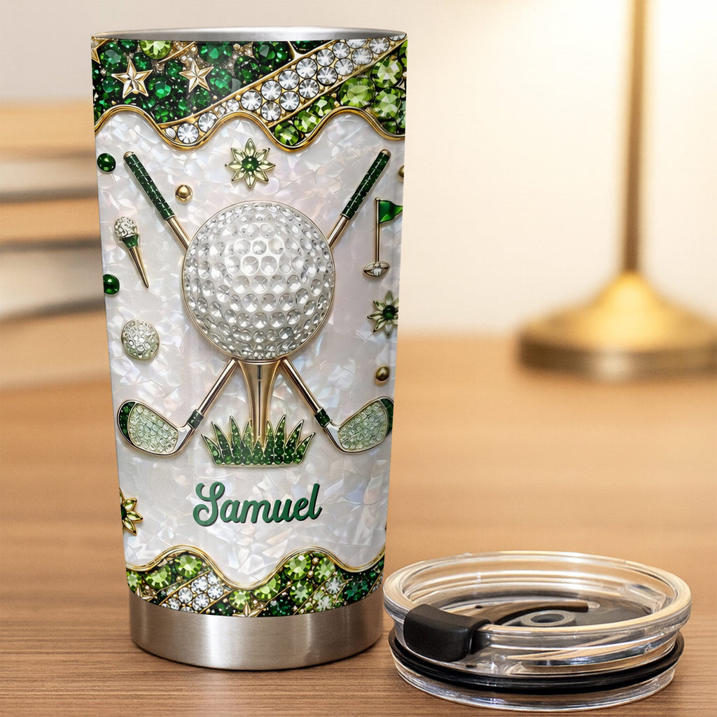Personalized Stainless Steel Tumbler for Golf Lovers Custom Name 20oz Gift 20oz Tumbler GradoCreations