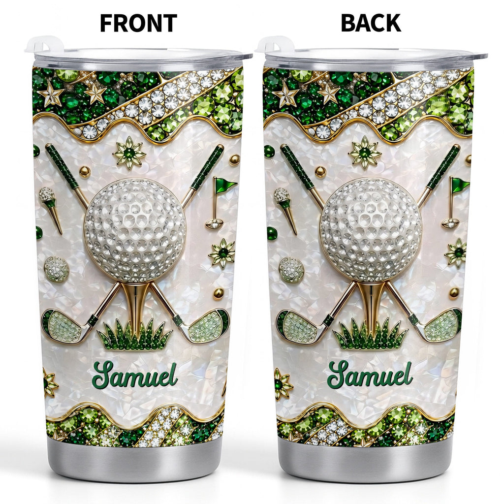 Personalized Stainless Steel Tumbler for Golf Lovers Custom Name 20oz Gift 20oz Tumbler GradoCreations