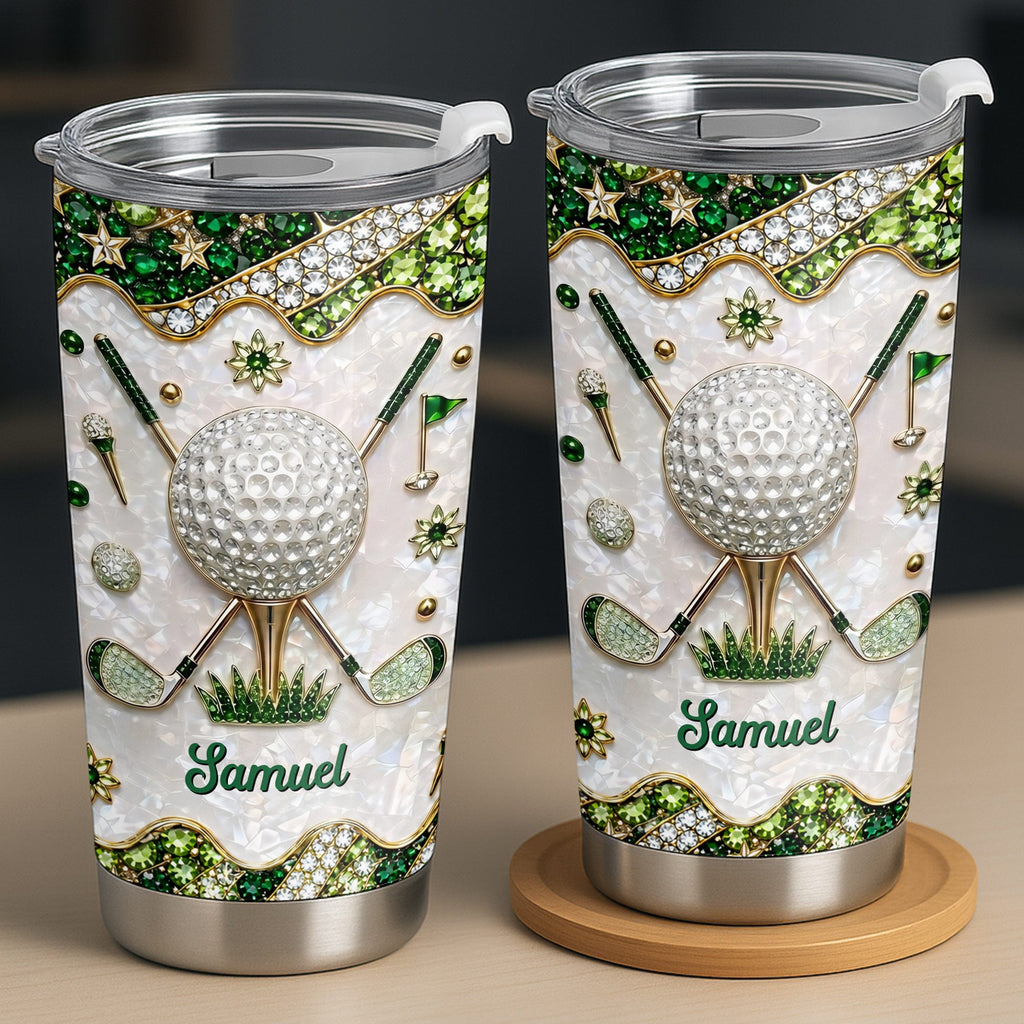 Personalized Stainless Steel Tumbler for Golf Lovers Custom Name 20oz Gift 20oz Tumbler GradoCreations