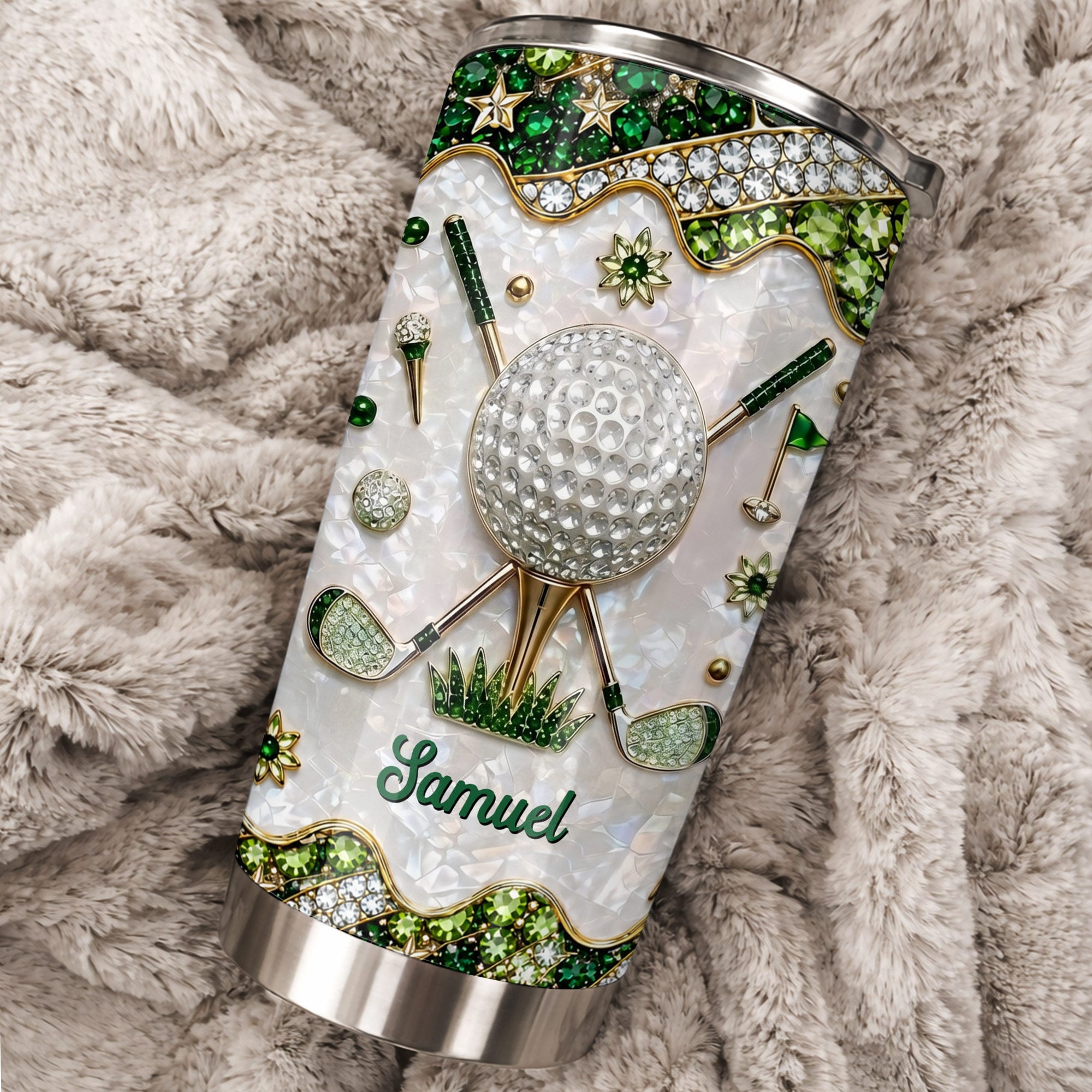 Personalized Stainless Steel Tumbler for Golf Lovers Custom Name 20oz Gift 20oz Tumbler GradoCreations
